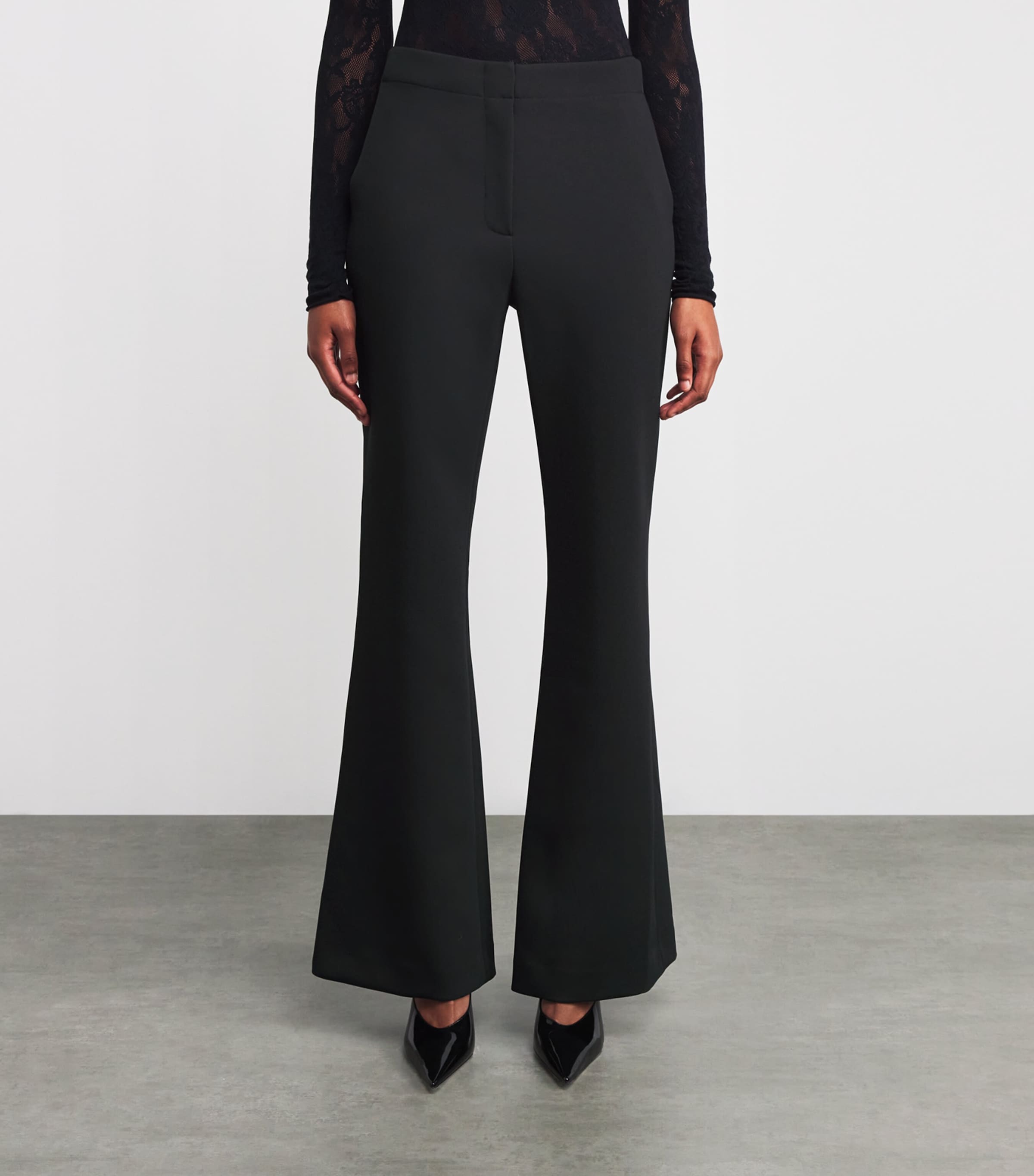 Kenna High-Rise Flared Trousers BLACK Image 3