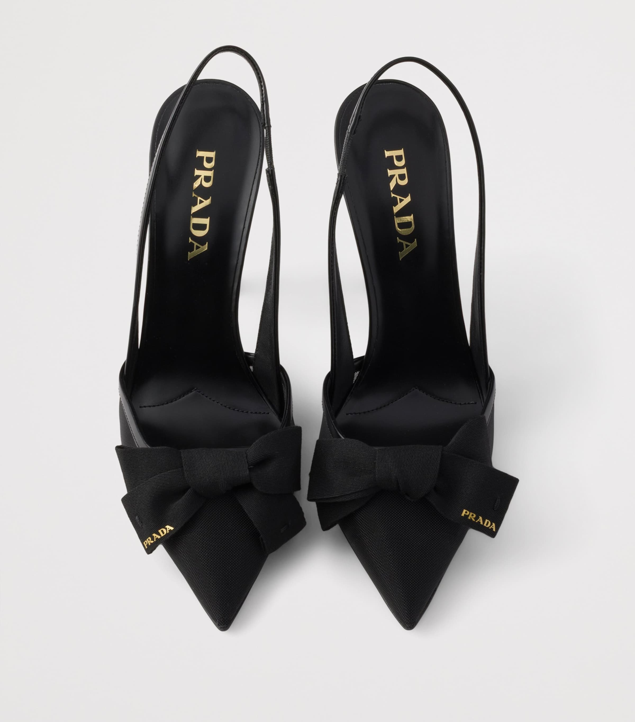 Prada Mesh Bow Slingback Heels 100 Black Image 3