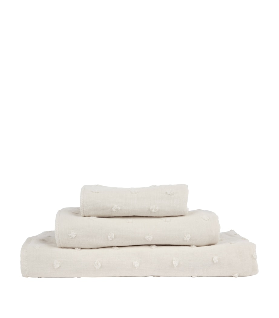 Zero Twist Gauze Dots Hand Towel (60cm x 100cm) BEIGE Image 1