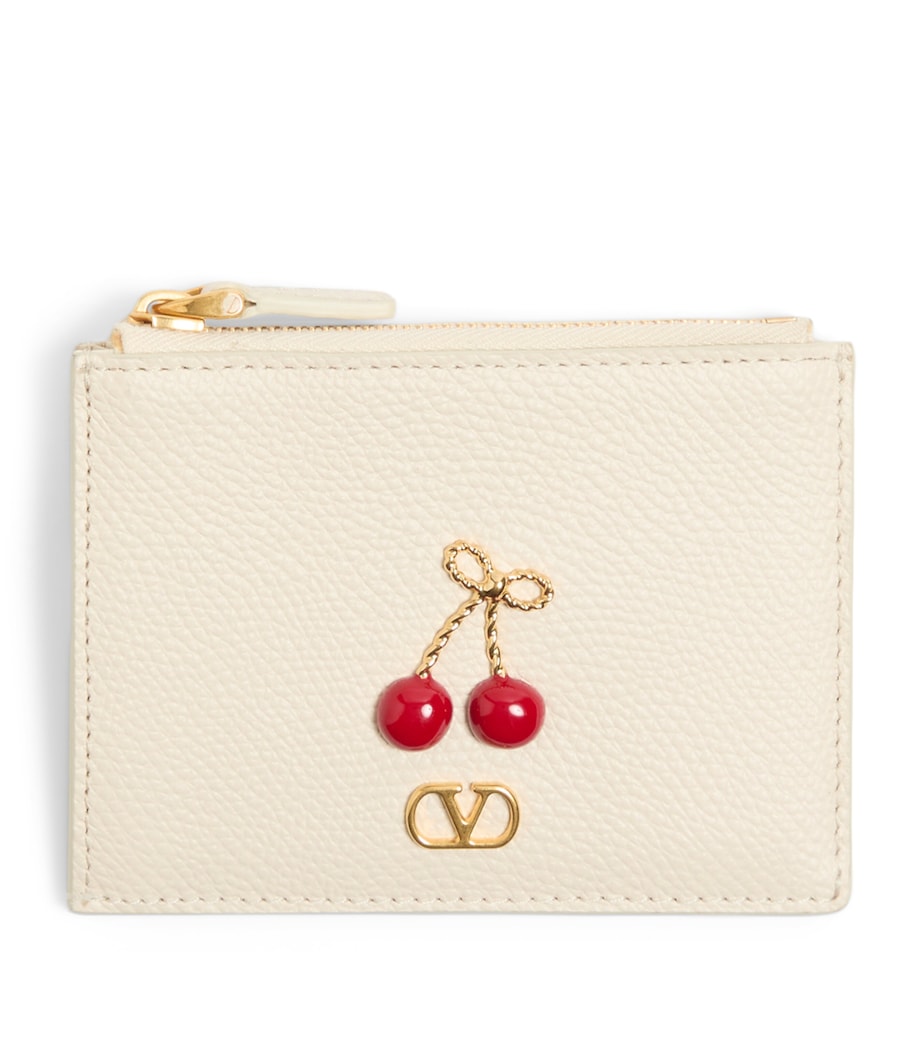 Valentino Garavani Leather Cherryfic Zipped Card Holder Image 1