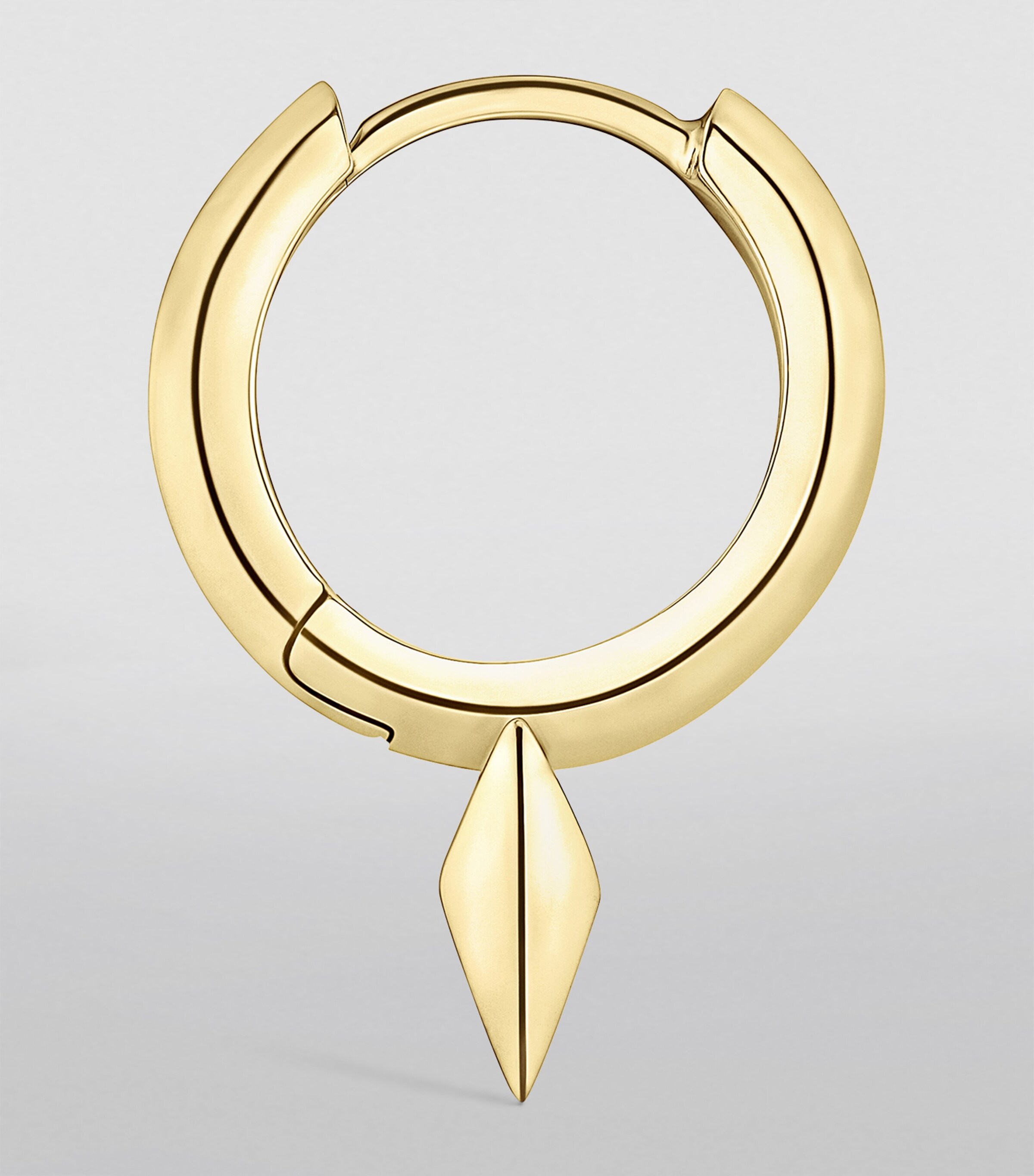 Yellow Gold Faceted Single Short Spike Hoop Earring (8mm) YELLOW GOLD Image 4