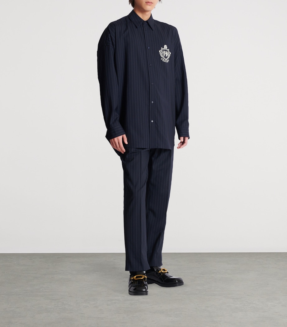 Virgin Wool College Emblem Shirt SAJ BLEU/BLANC Image 4