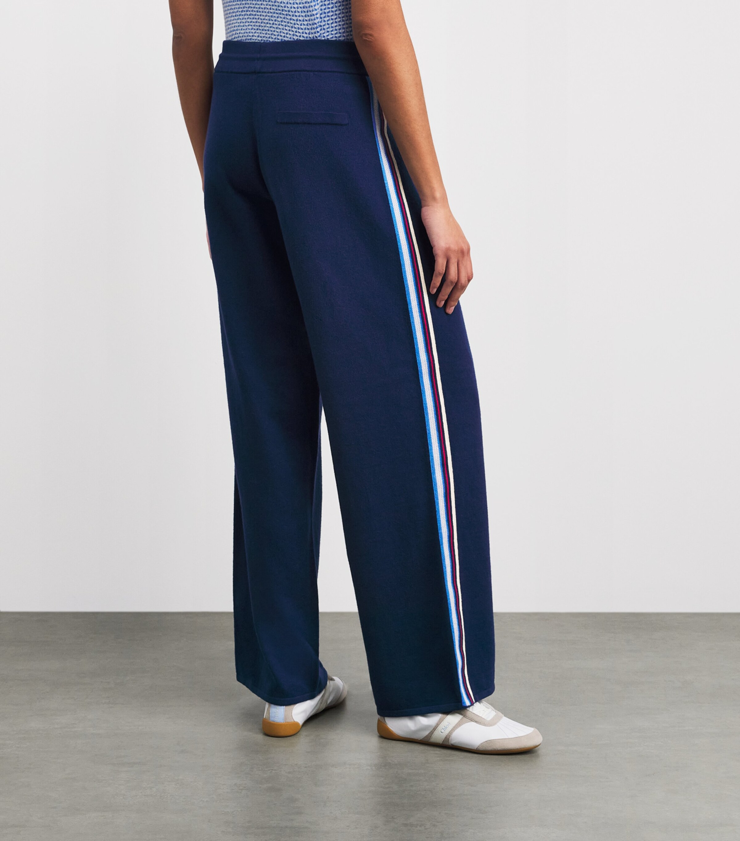 Guest In Residence Womens Cotton-Blend Stripe Sweatpants Nav Navy Image 5