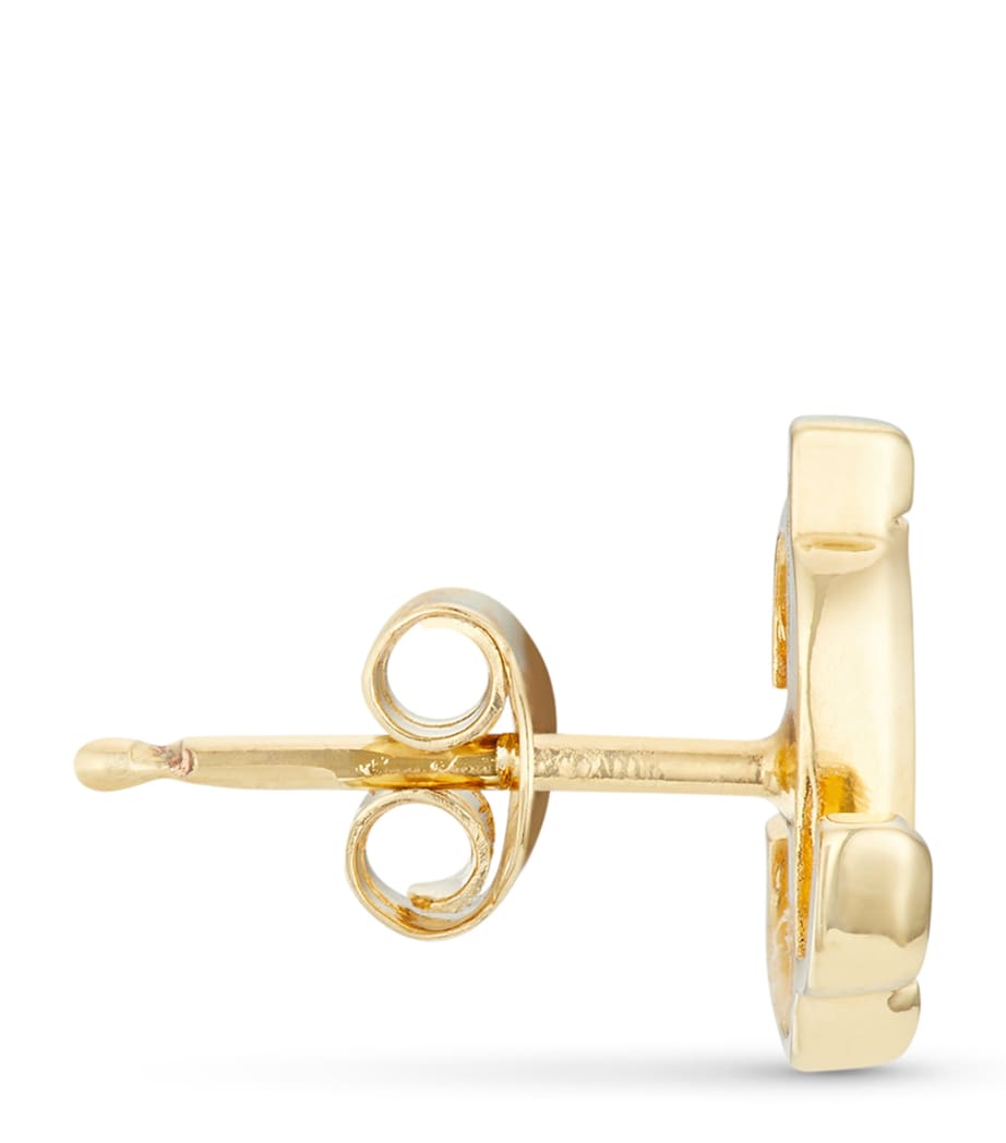 JC Logo Mini Stud Earrings GOLD Image 3