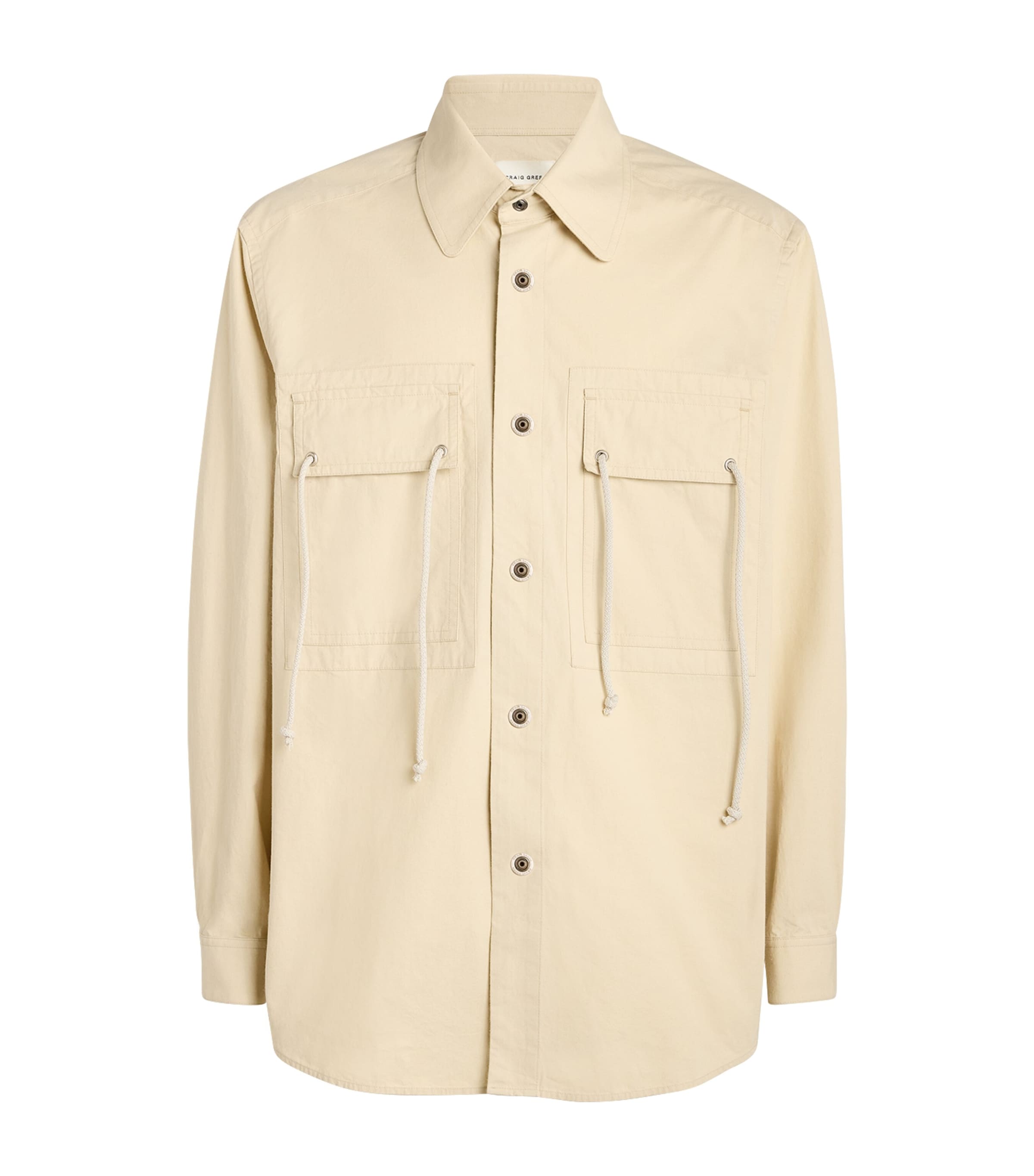 Shop Craig Green Cotton Block Overshirt In Beige