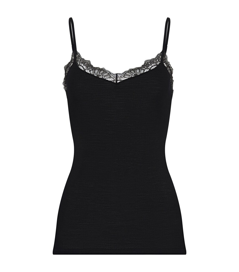 Hanro Womens Wool-Silk Cami Top Black Image 1