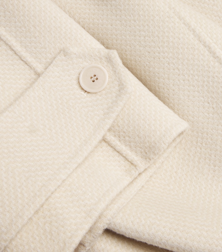 Virgin Wool Navarre Linear Coat IVORY/AFFOGATO Image 5