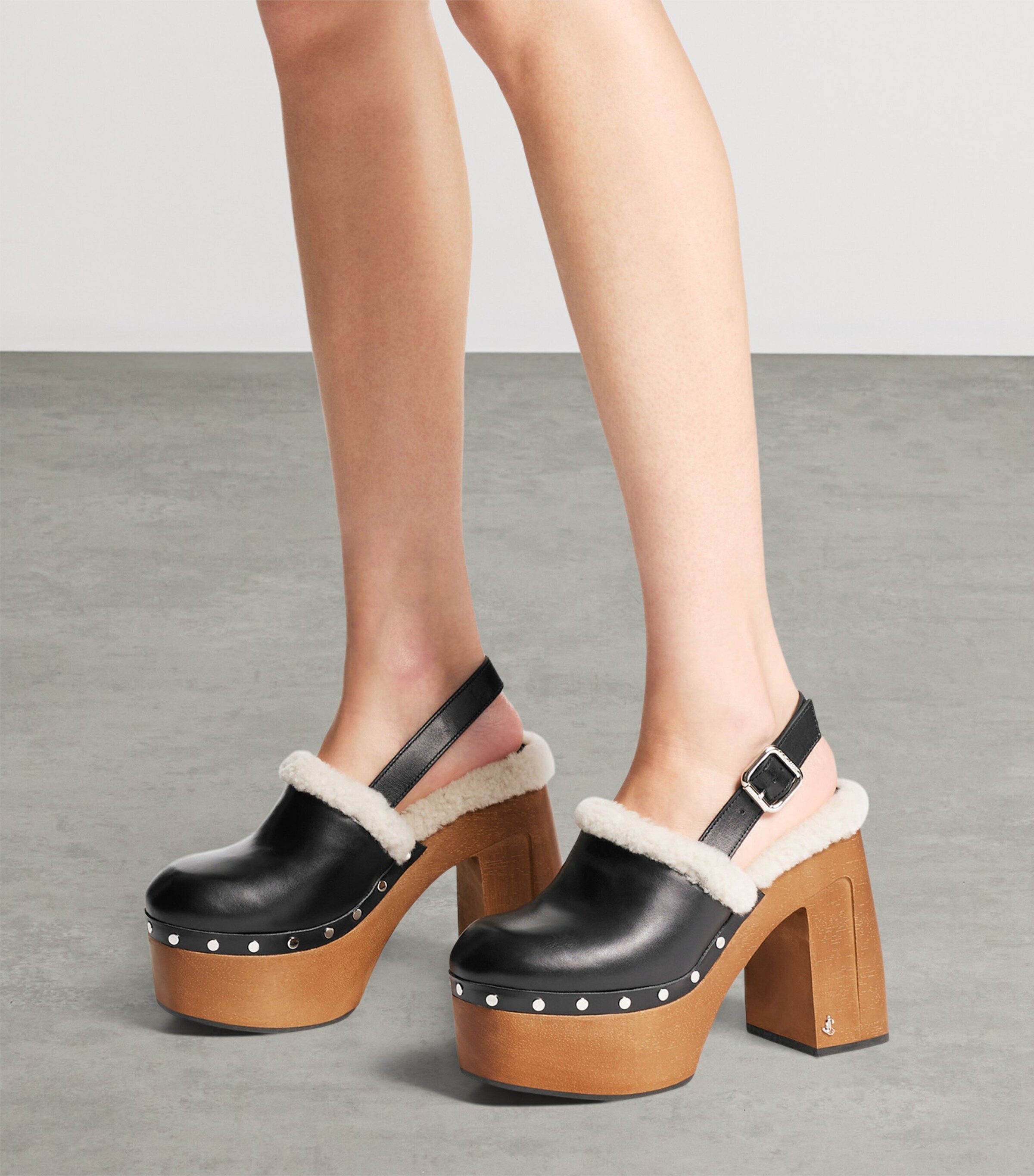 Alida 135 Leather Platform Heels BLACK/NATURAL Image 7