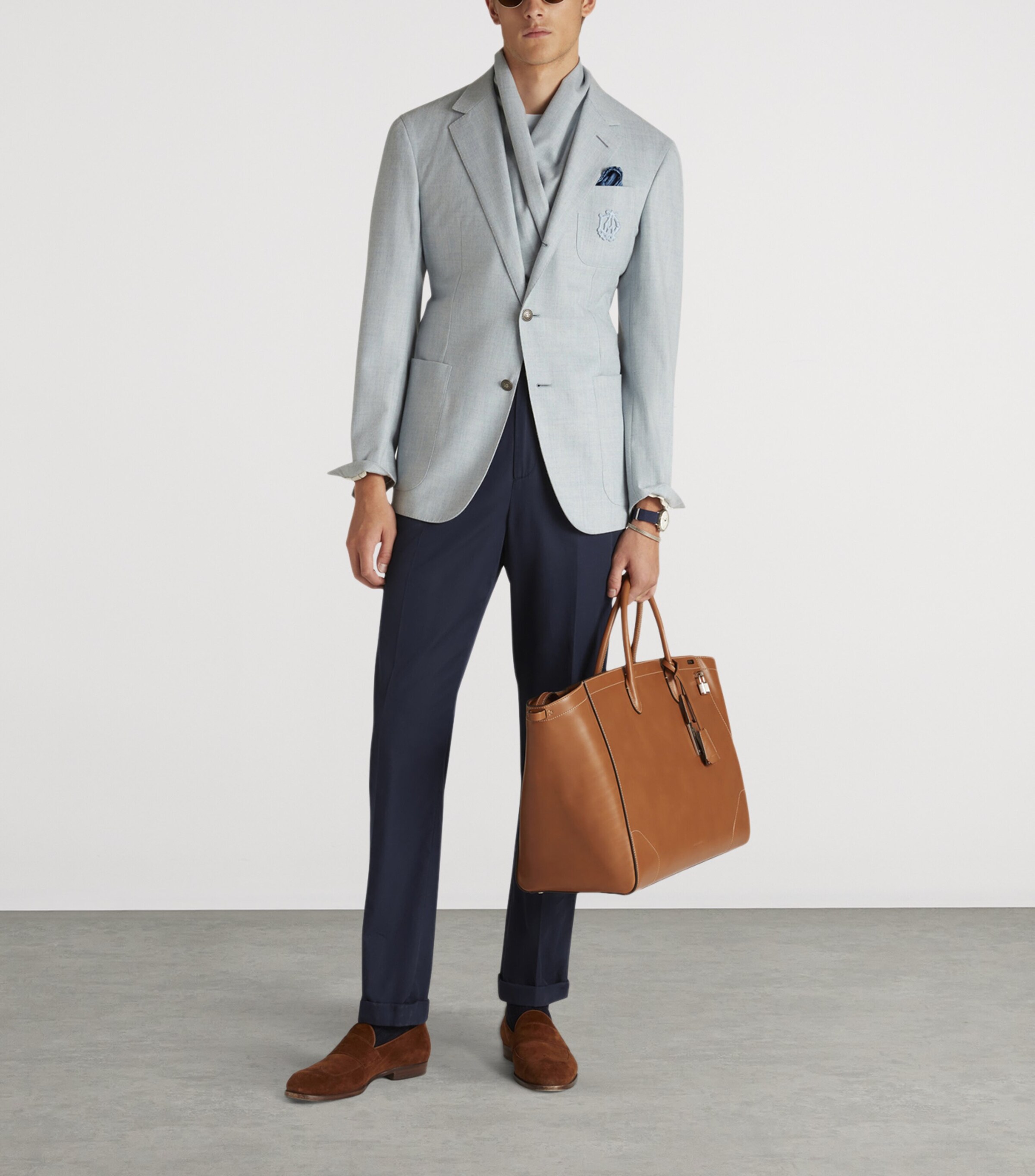 Cotton Gabardine Chinos 410NAVY Image 2