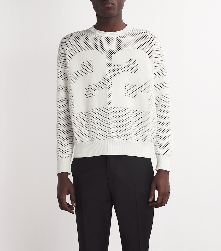 AMIRI Mens Cotton Knit 22 T-Shirt White Image 3