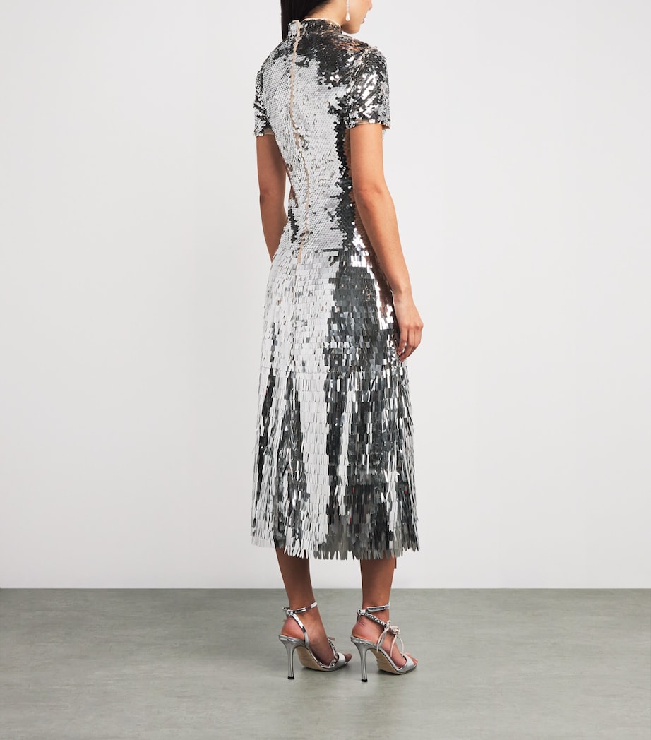 Sequin-Embellished Midi Dress SILVER Image 3