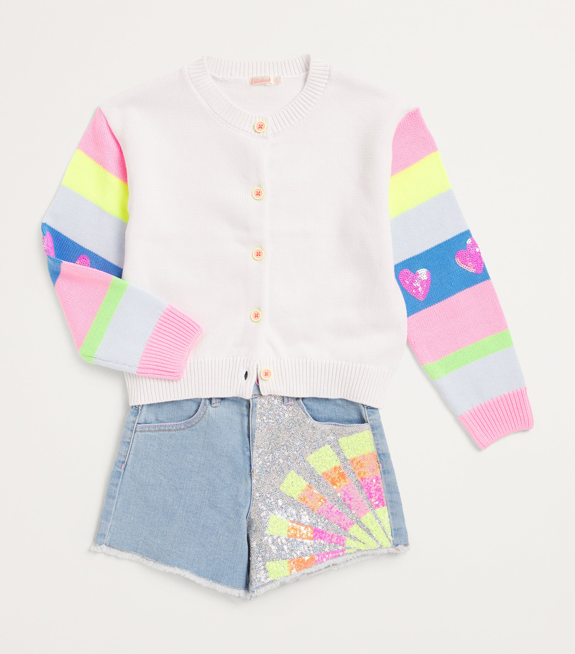 Denim Sequinned Shorts (2-12 Years) Z18 STONE BLEACH Image 3