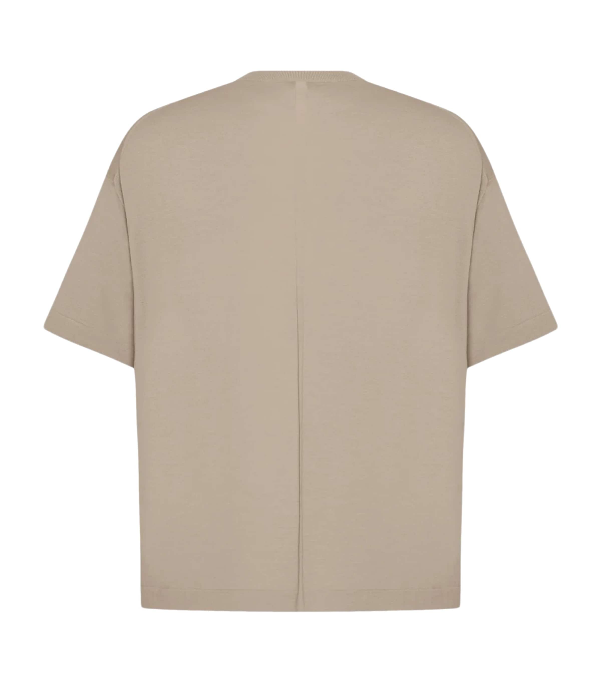 The Row Mens Dlomu Wool T-Shirt Taupe Image 2