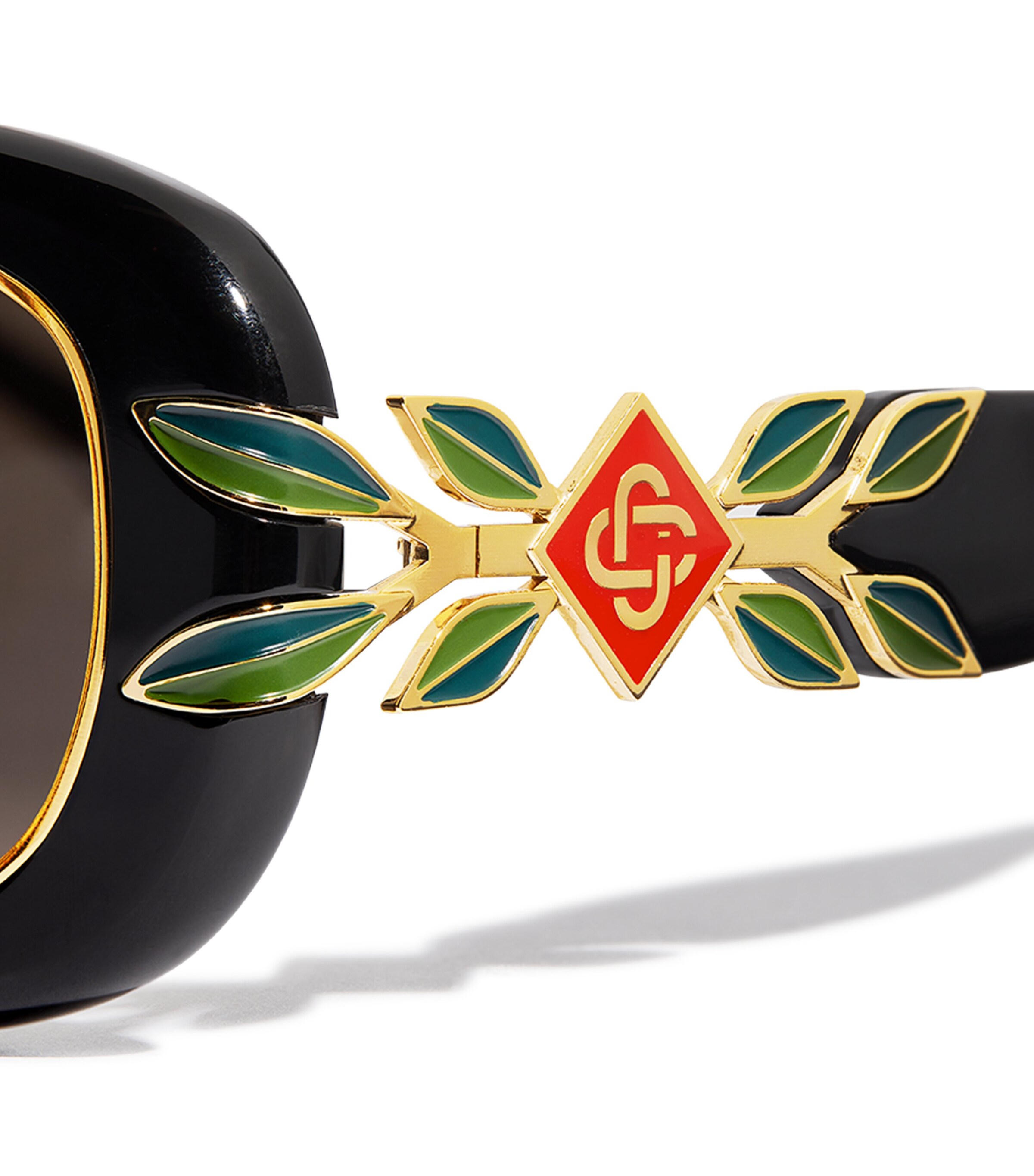 Casablanca Laurel Oval Sunglasses Black/gold/laurel/gy Image 5