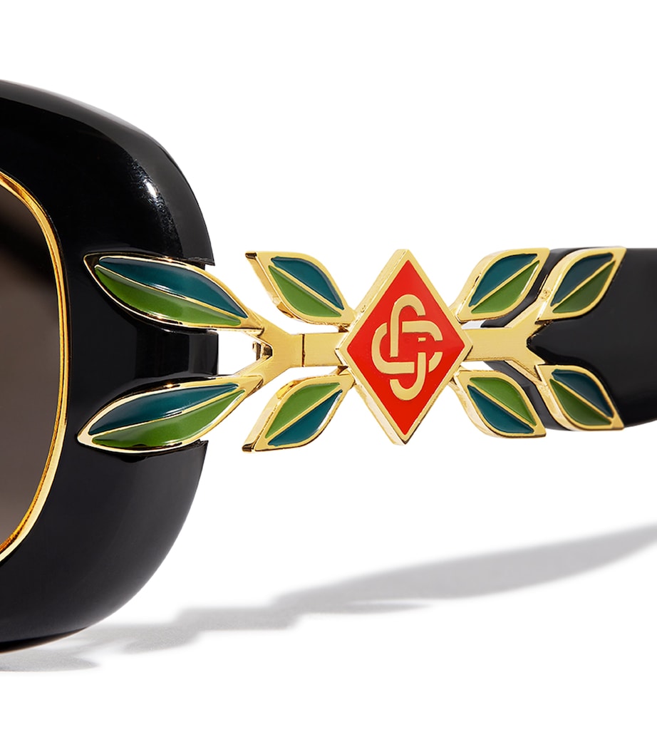 Laurel Oval Sunglasses BLACK/GOLD/LAUREL/GY Image 5