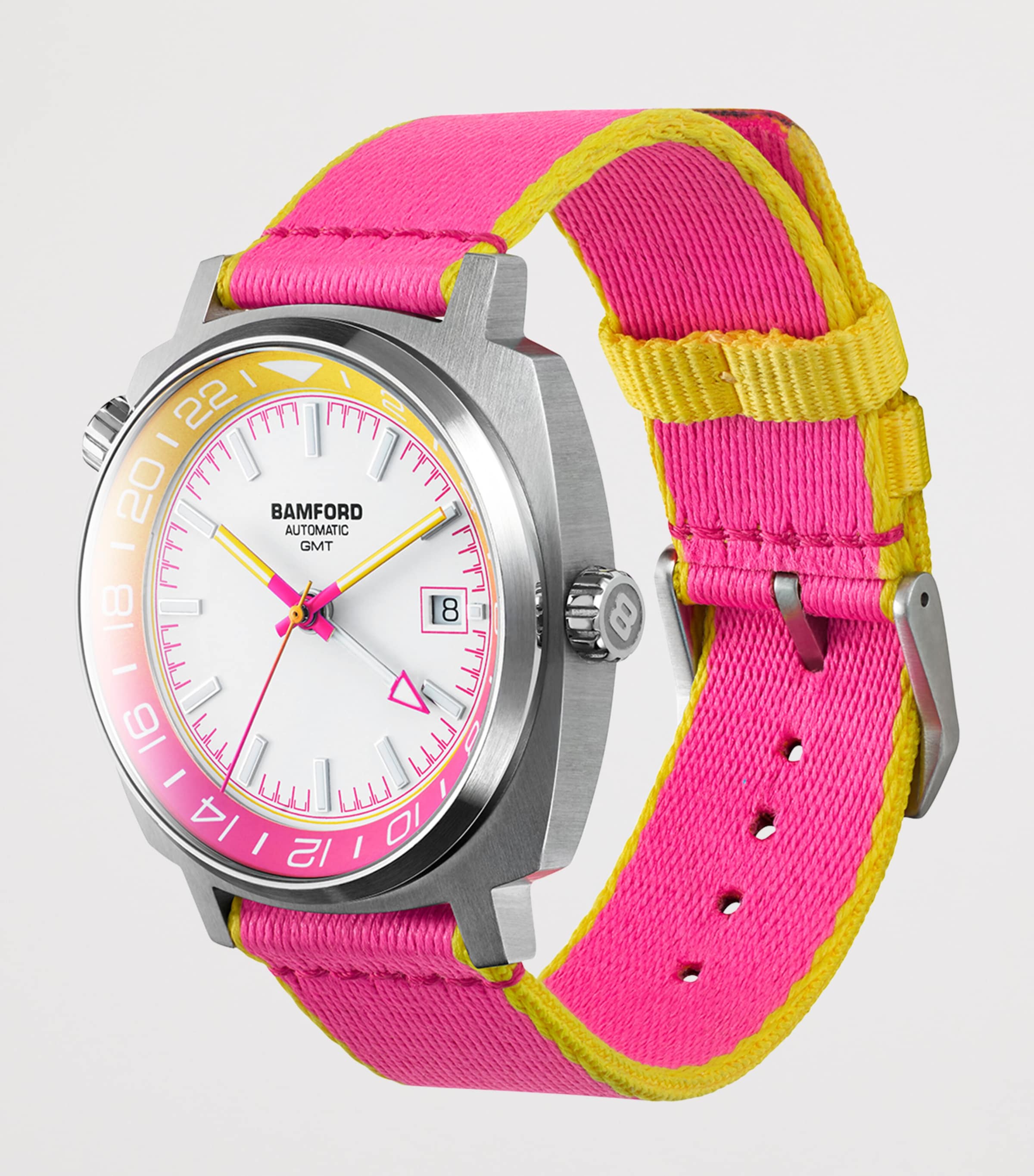 Stainless Steel Summer GMT Watch 40mm PINK/YELLOW Image 2