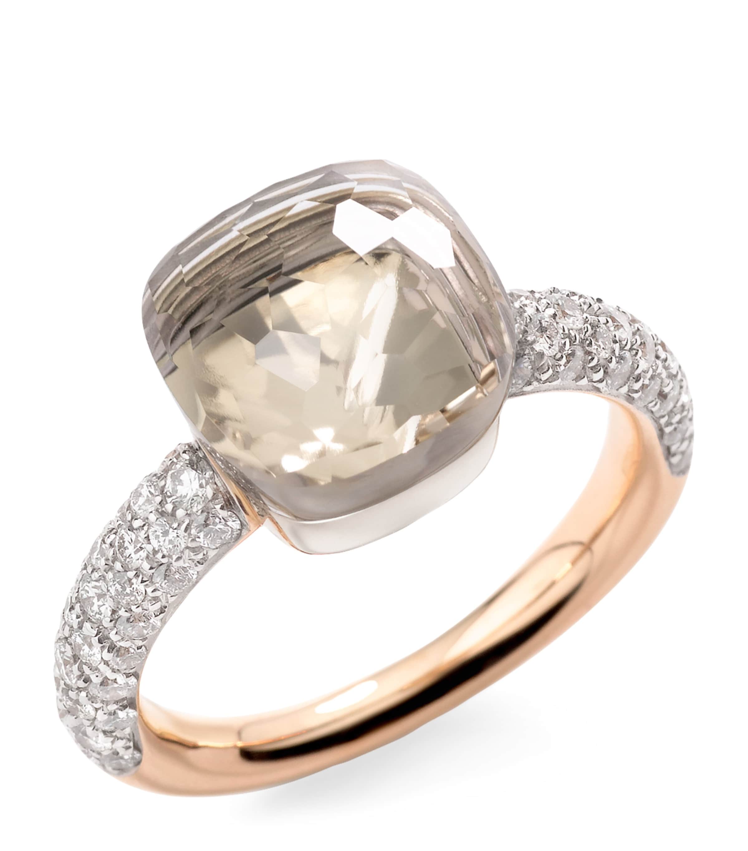 Pomellato Rose Gold, Diamond And Topaz Nudo Classic Ring