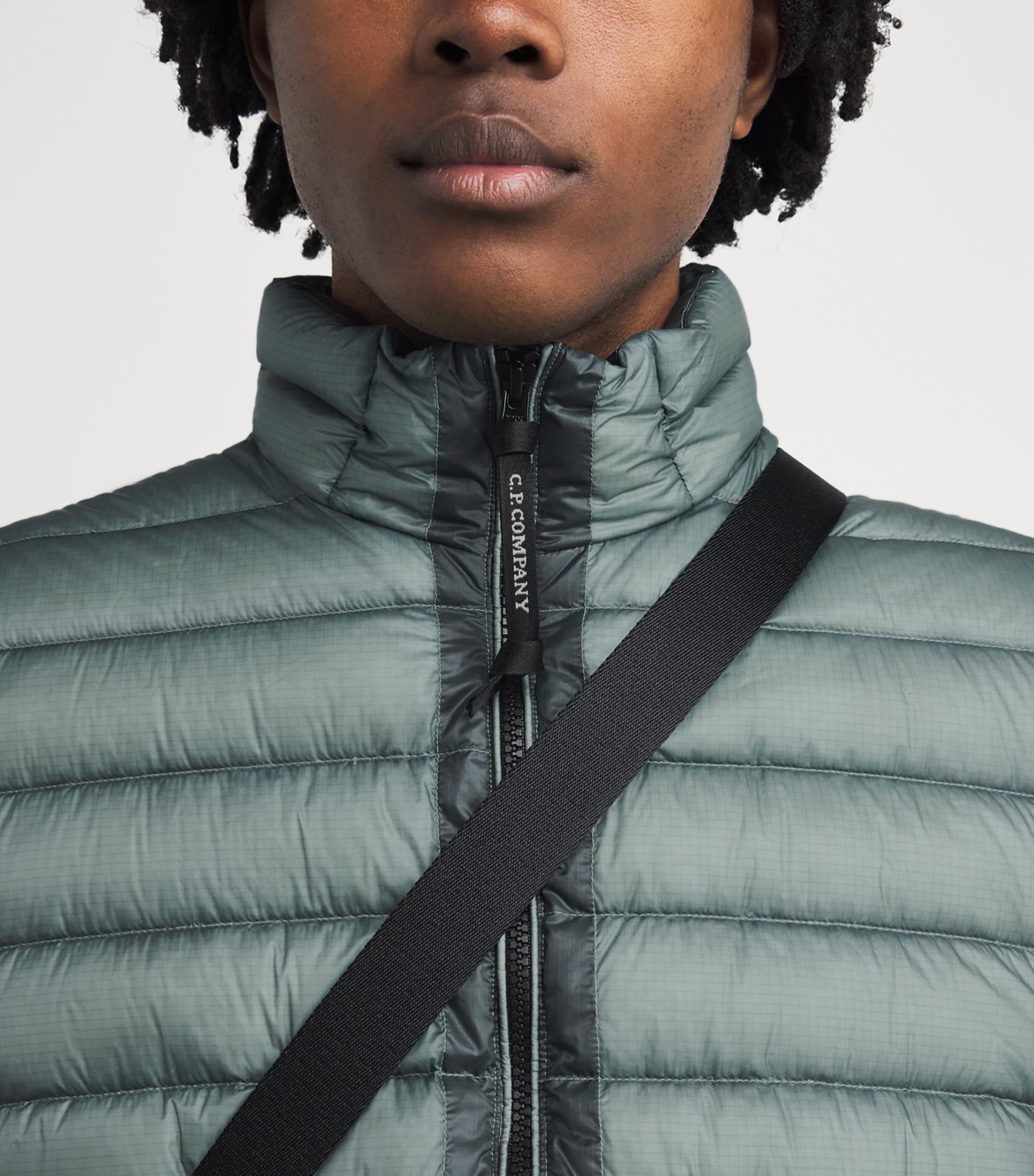 C.P. Company Mens D.D. Shell Quilted Down Gilet Silver Blue Image 3