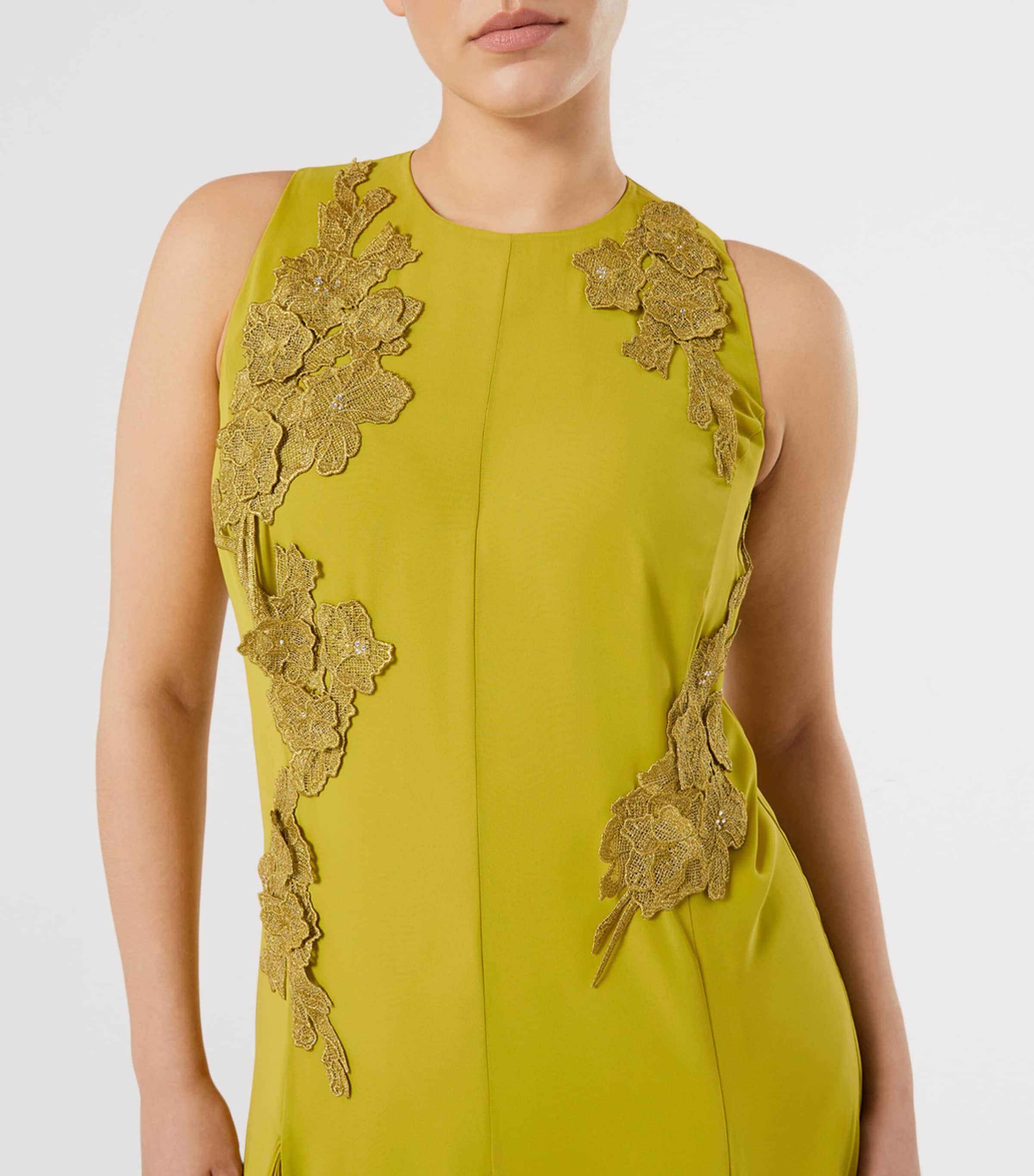 Marina Rinaldi Green Floral-Embellished Maxi Dress | Harrods US