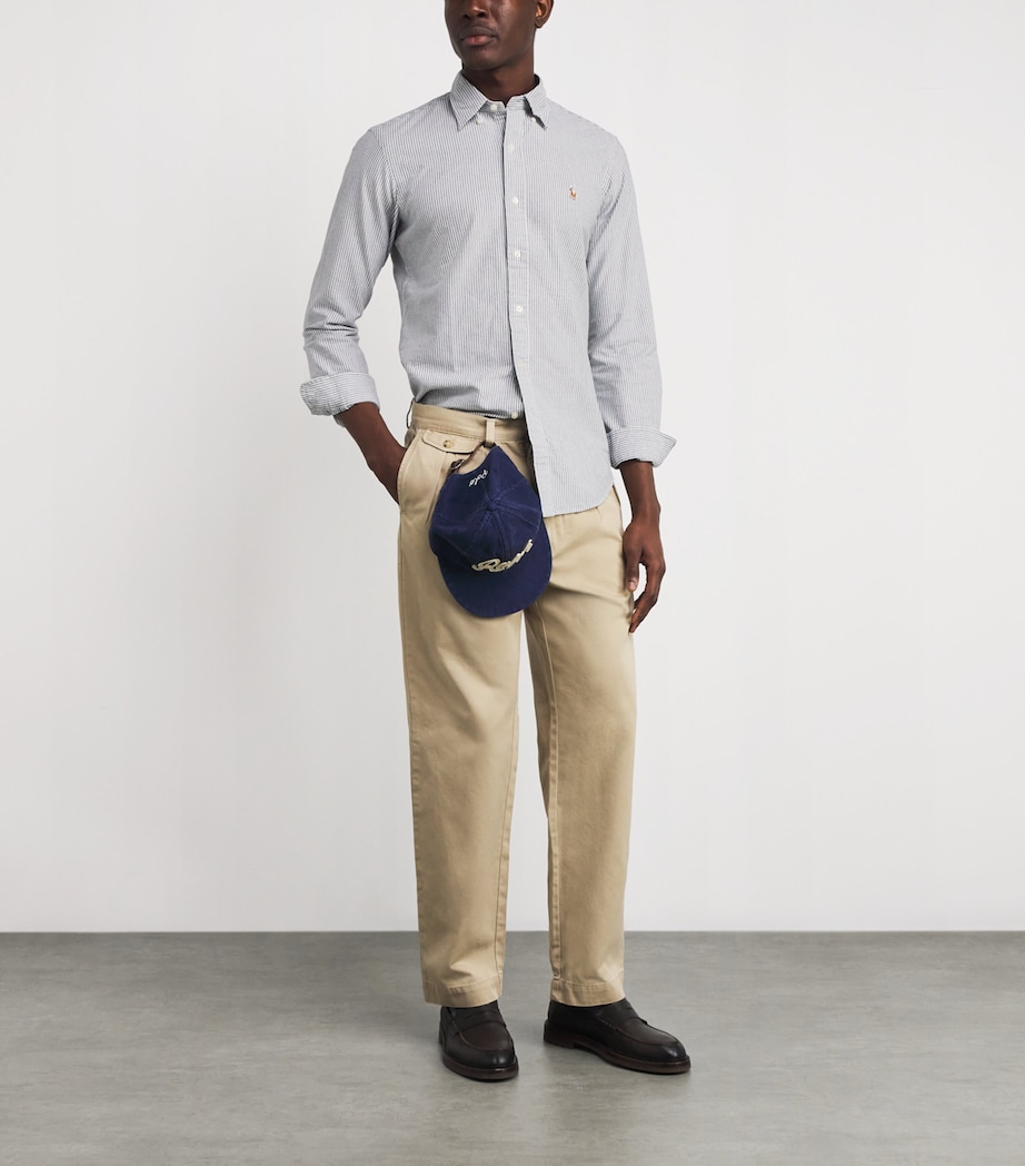 Custom Fit Stripe Oxford Shirt SLATE WHITE Image 2