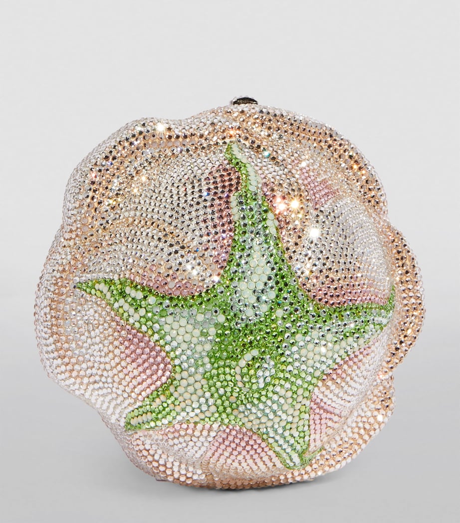 Judith Leiber Crystal-Embellished Rose Clutch Bag Sbhmt Silver Blush Image 2