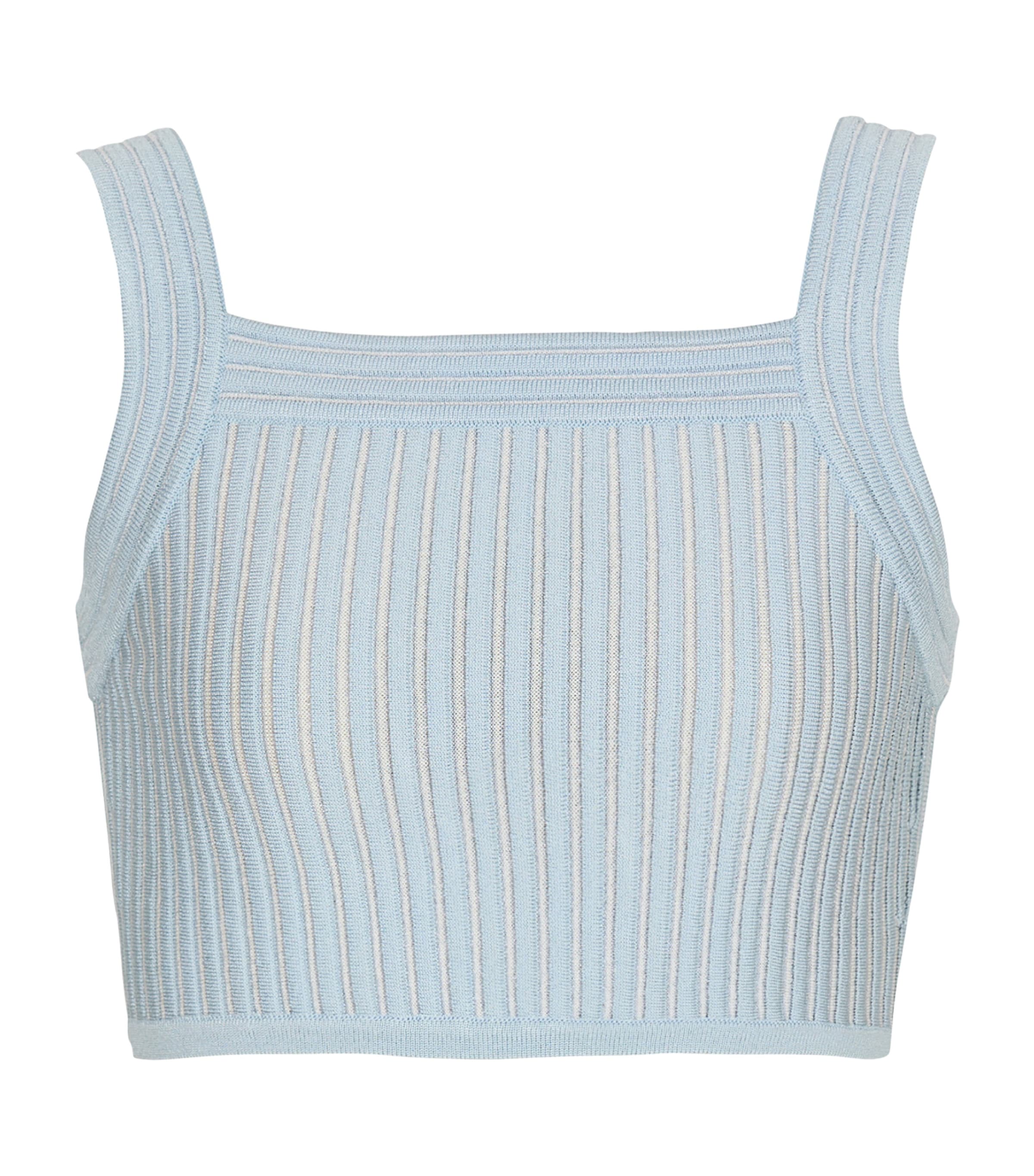 Balmain Knitted Stripe Crop Top