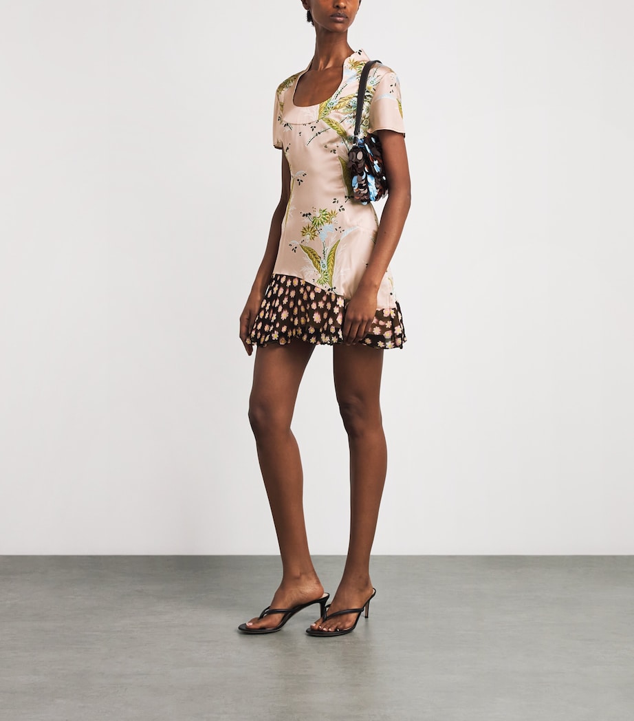 STAUD Womens Silk-Blend Printed Rae Mini Dress Tprm Tpstry Rse Mlti Image 2
