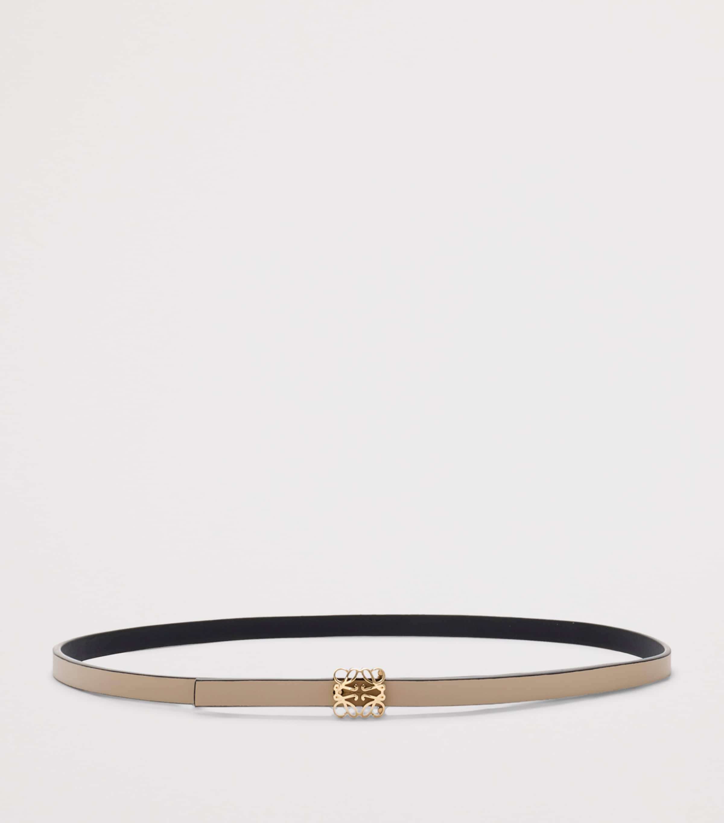 LOEWE Leather Reversible Anagram Bombé Belt Black/clay Image 2