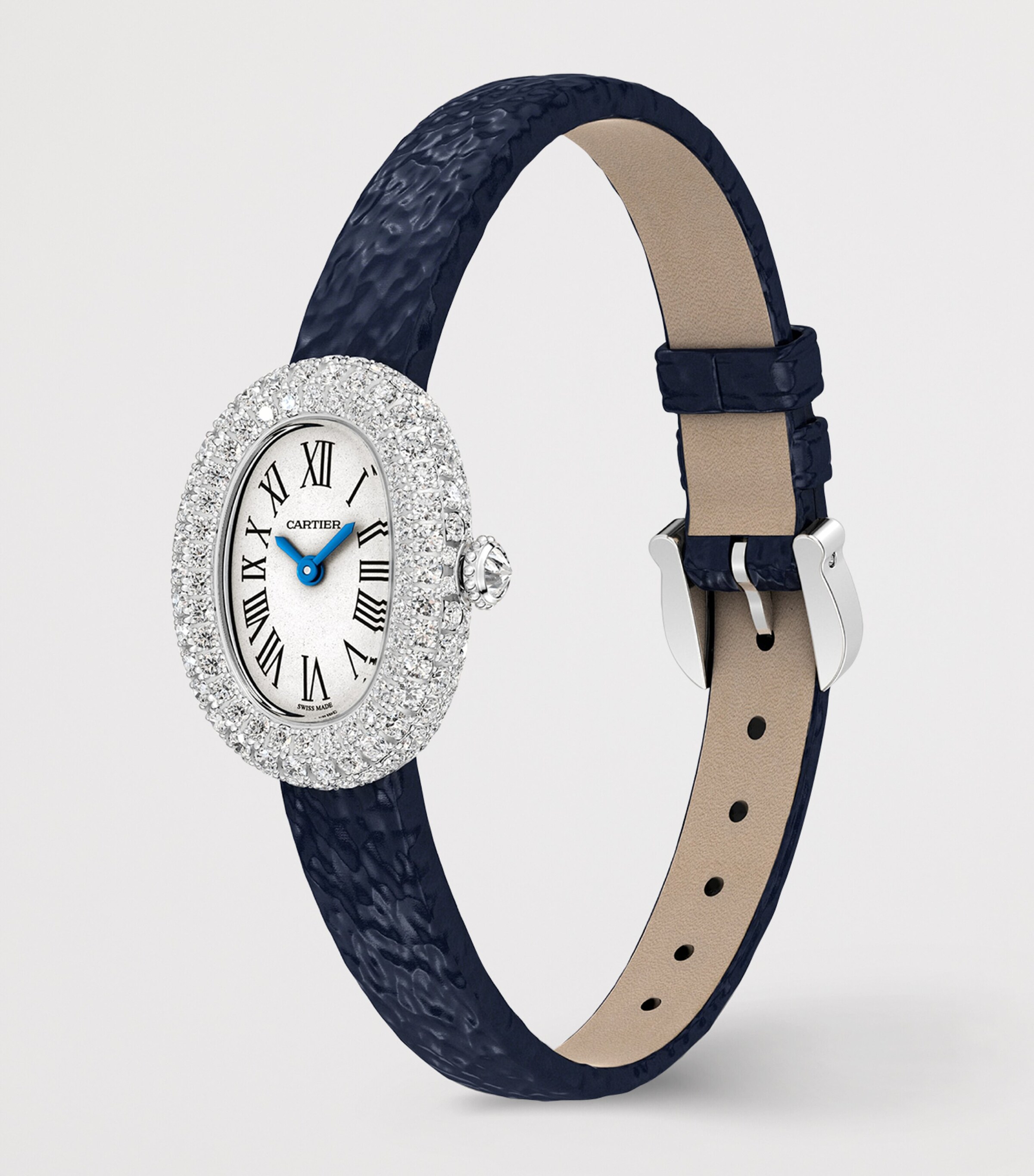 Cartier Mini White Gold and Diamond Baignoire de Cartier Watch 18.7mm Silvered Image 2