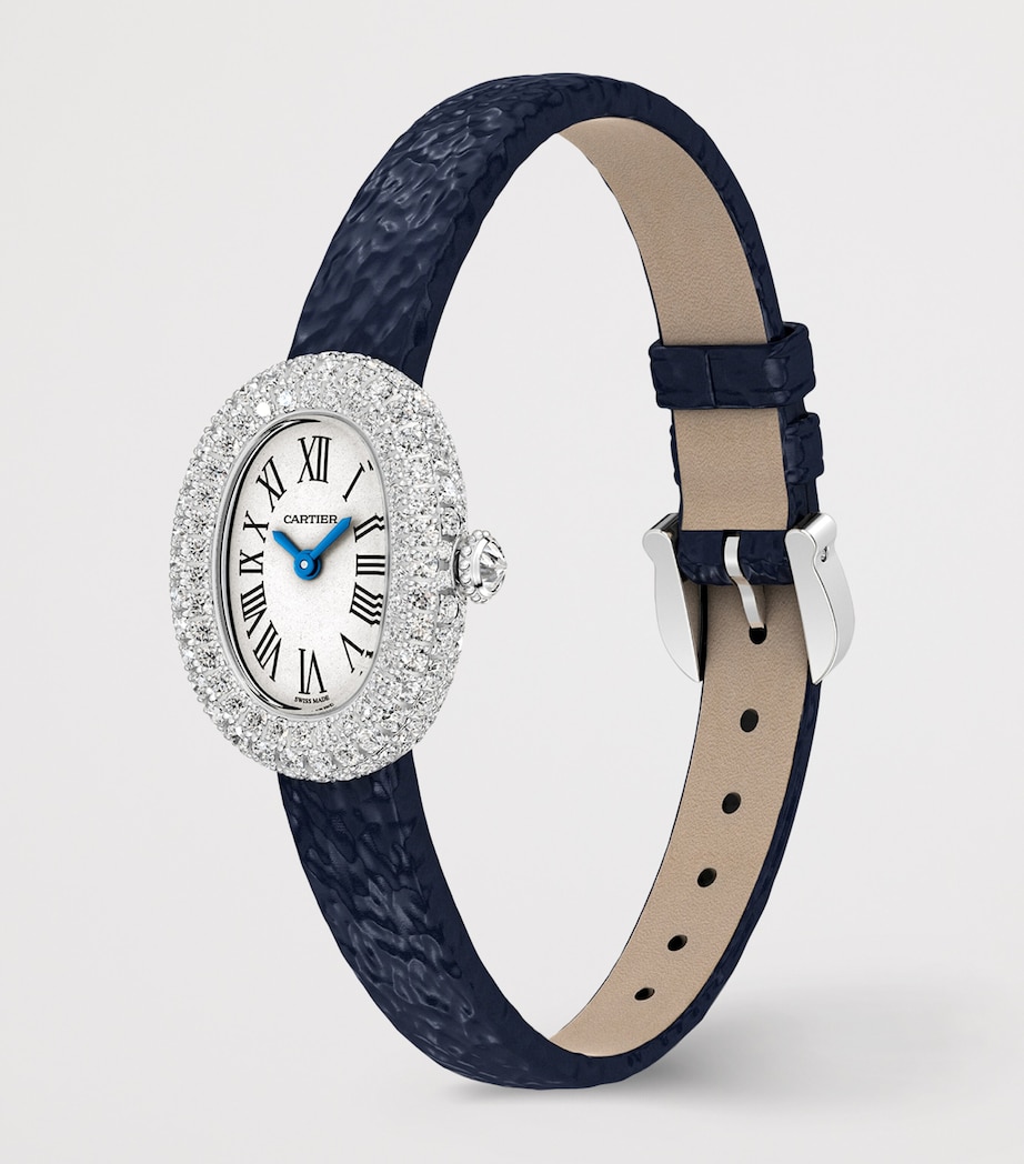 Cartier Mini White Gold and Diamond Baignoire de Cartier Watch 18.7mm Silvered Image 2
