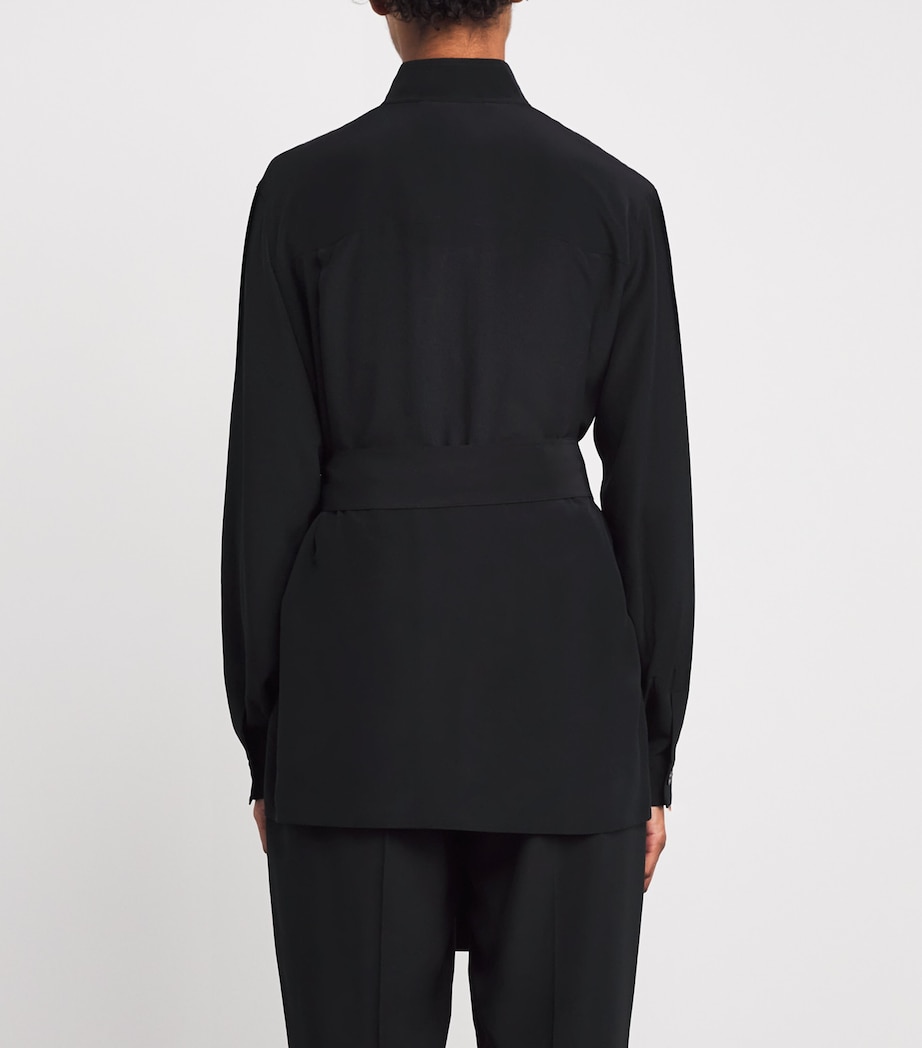 Crepe de Soie Silk Lamy Blouse BLACK Image 4