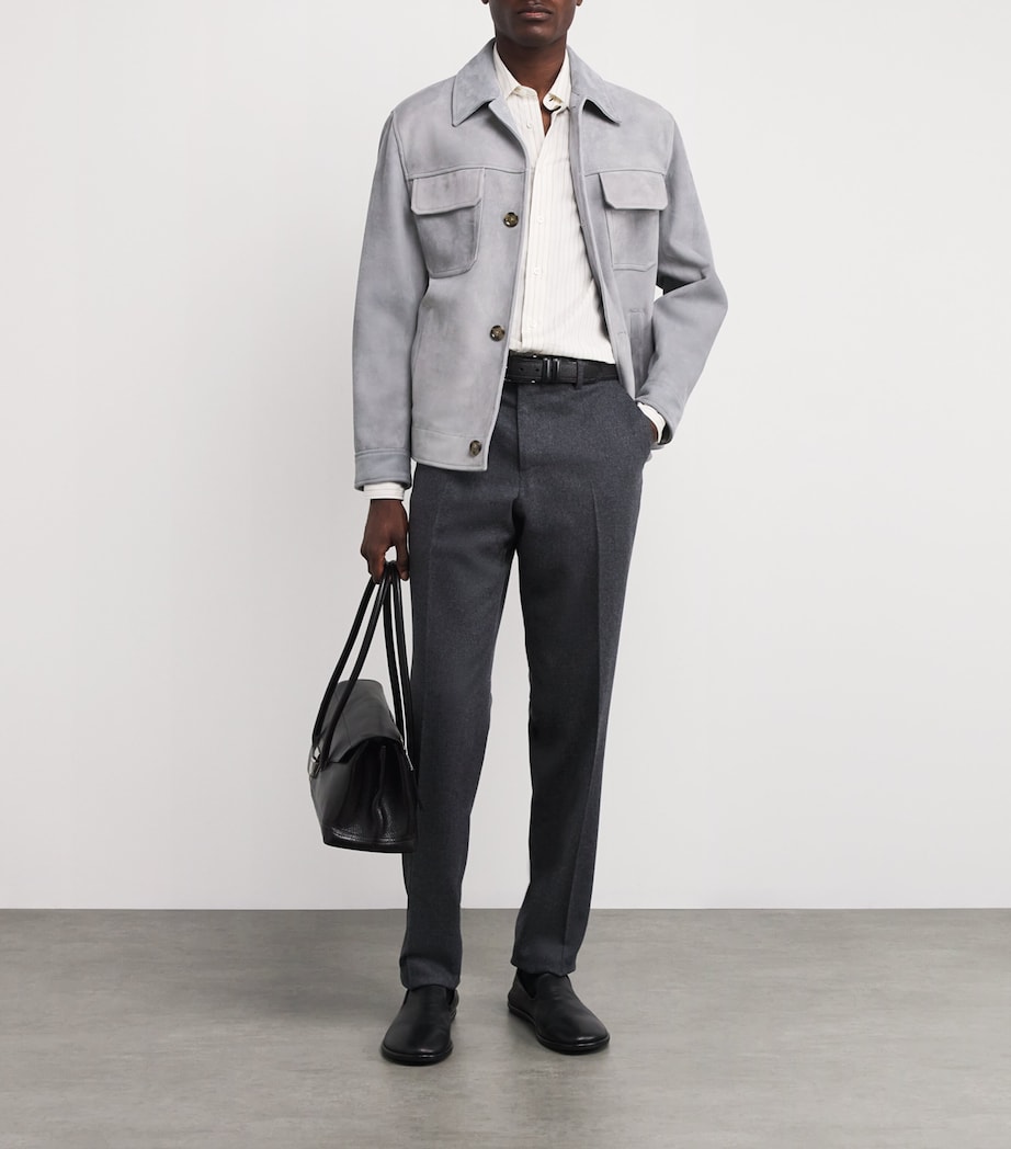 Suede Twin-Pocket Jacket 810 GREY Image 2