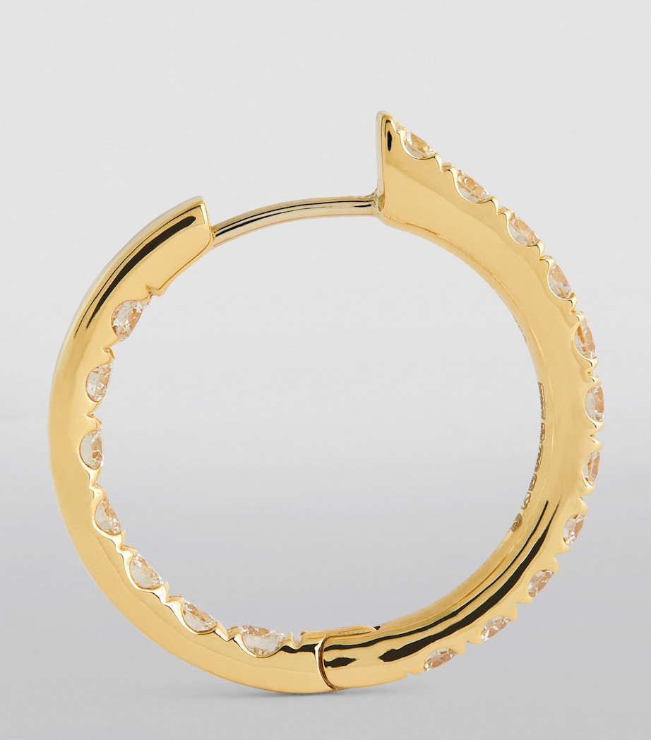 Yellow Gold and Diamond Honey Hoop Earrings YELLOW GOLD Image 2