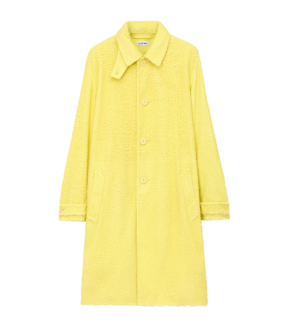 LOEWE Lambskin Textured Trench Coat Yellow