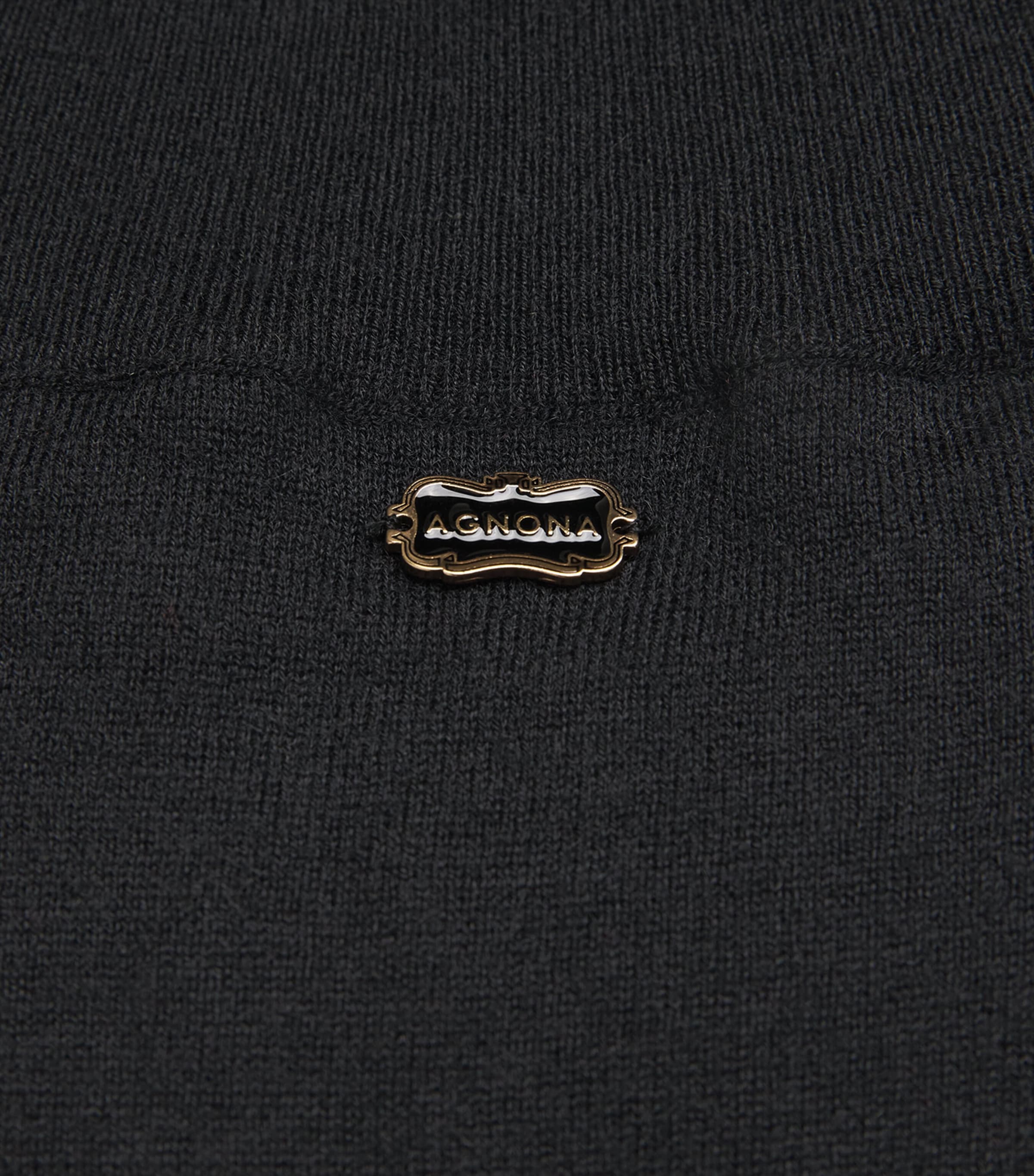 Agnona Womens Cashmere Short-Sleeve Sweater Black Image 5