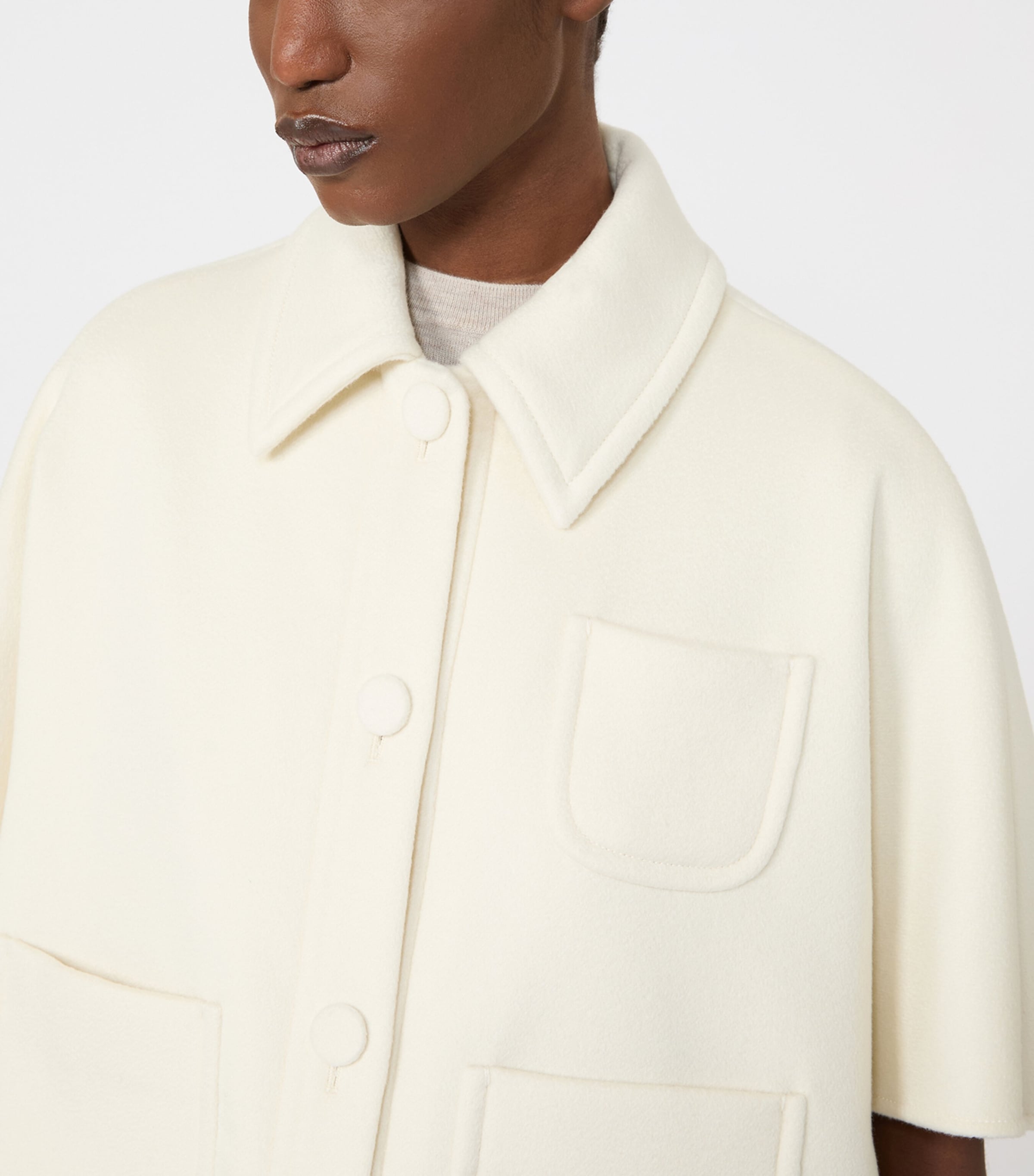 Max Mara Womens Cashmere Cape White Image 5