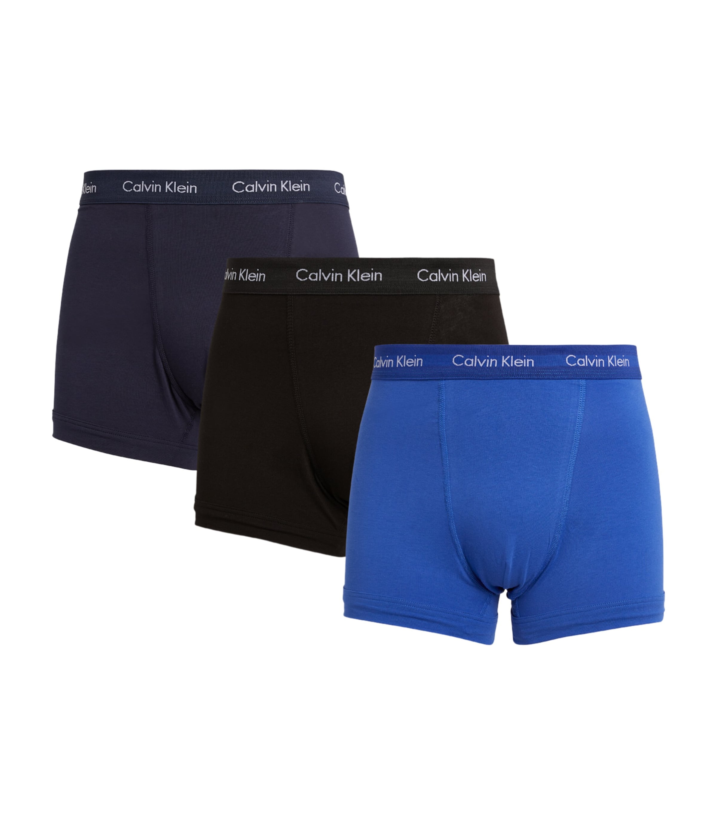 Cotton Trunks (Pack of 3) C-BLACK/BLU/BLU Image 1