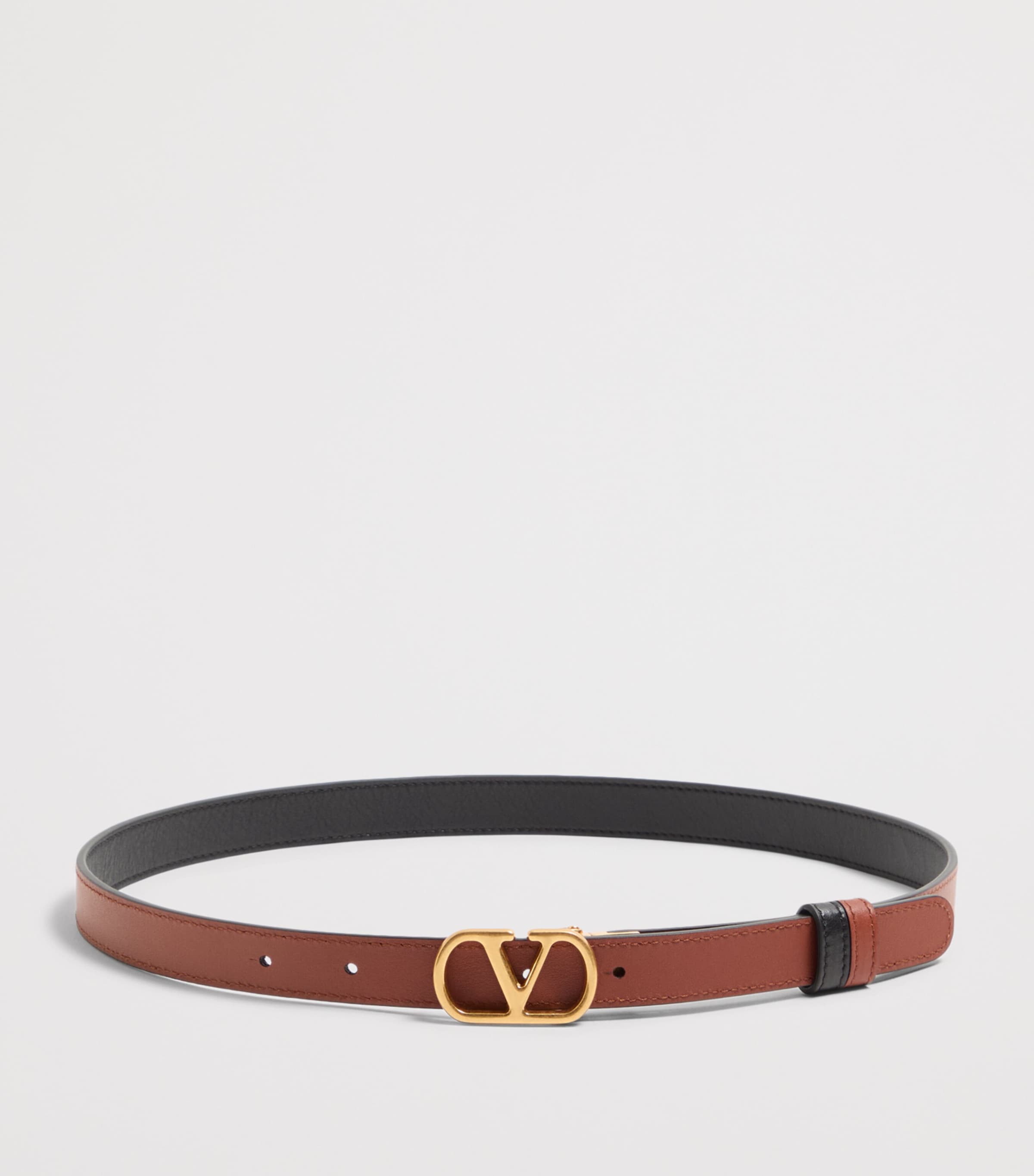 Leather Reversible VLogo Signature Belt DRN Image 4