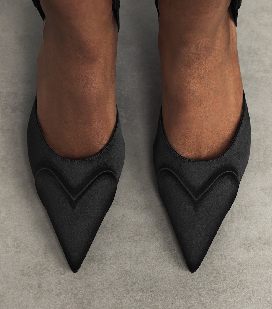 Satin Heeled Mules 55 BLACK Image 2