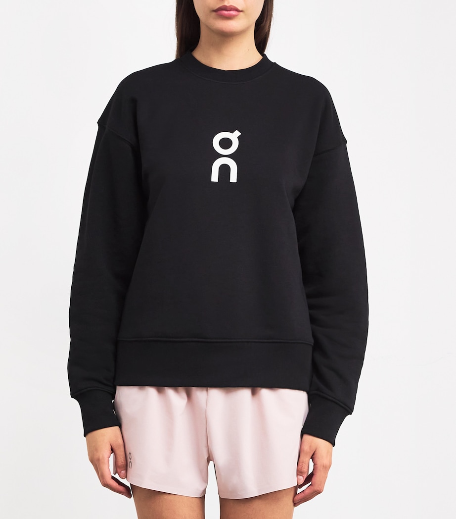 Cotton-Blend Club Crew Sweatshirt BLACK Image 3