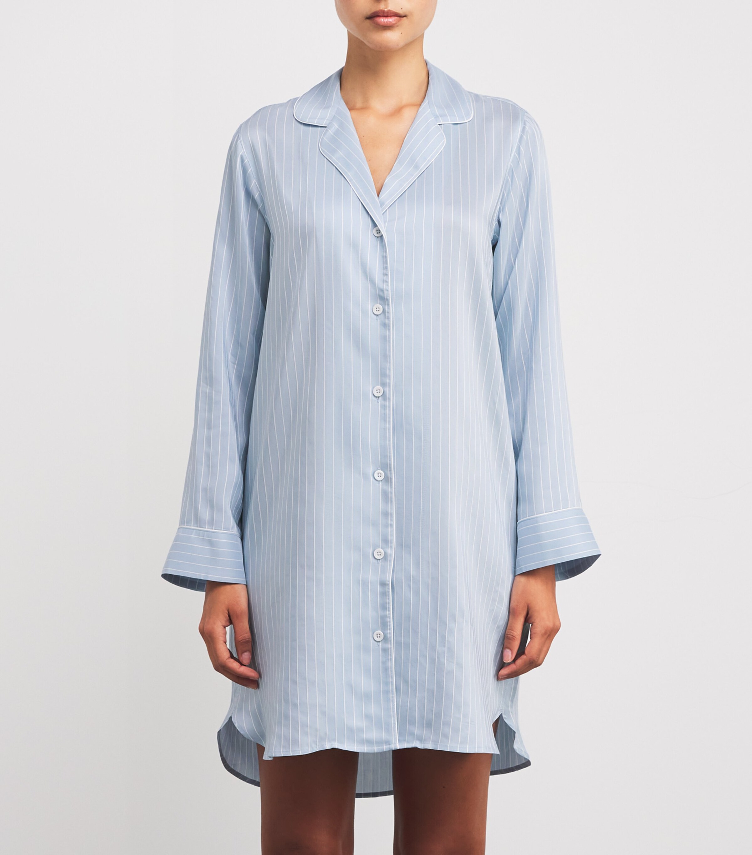 Zimmerli Womens Stripe Sleepshirt Blue Stripes Image 3