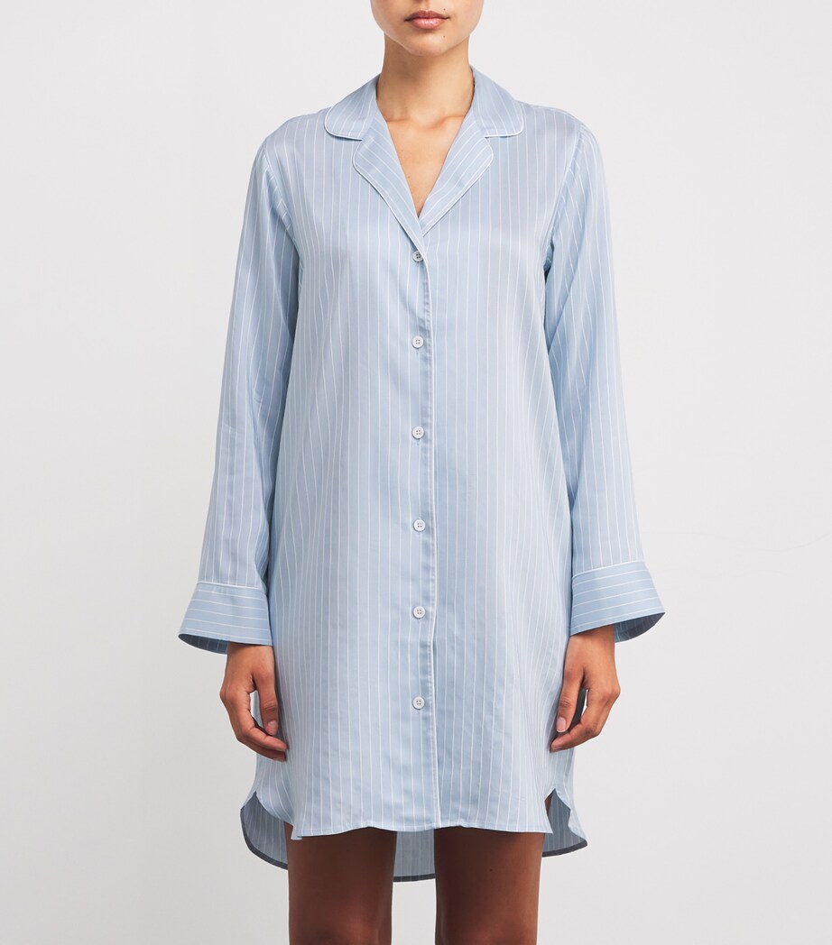 Zimmerli Womens Stripe Sleepshirt Blue Stripes Image 3