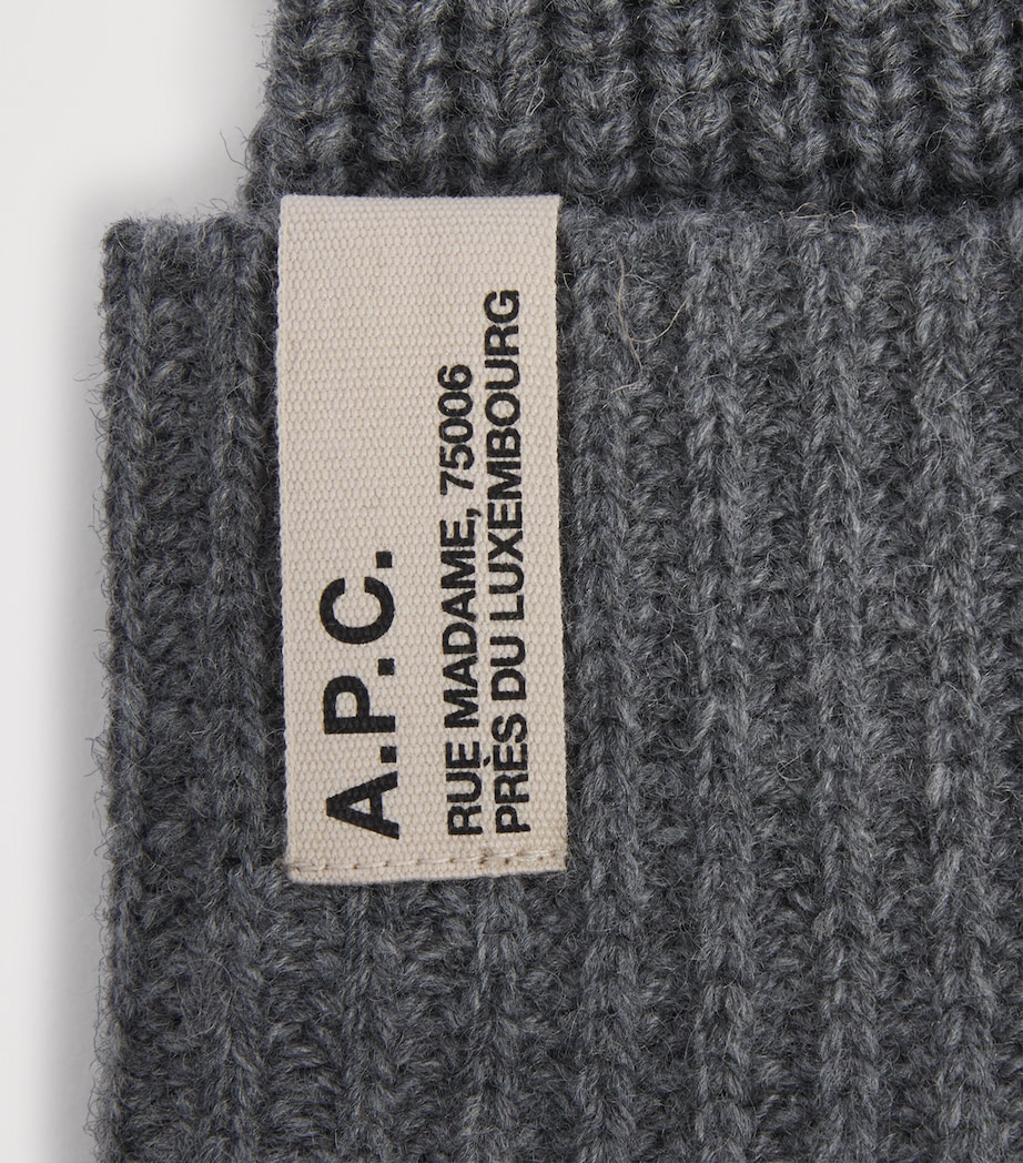 A.P.C. Wool-Cashmere Noa Beanie Lad Anthracite Image 3