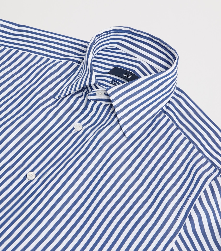Dunhill Mens Giza Cotton Stripe Formal Shirt White Image 5