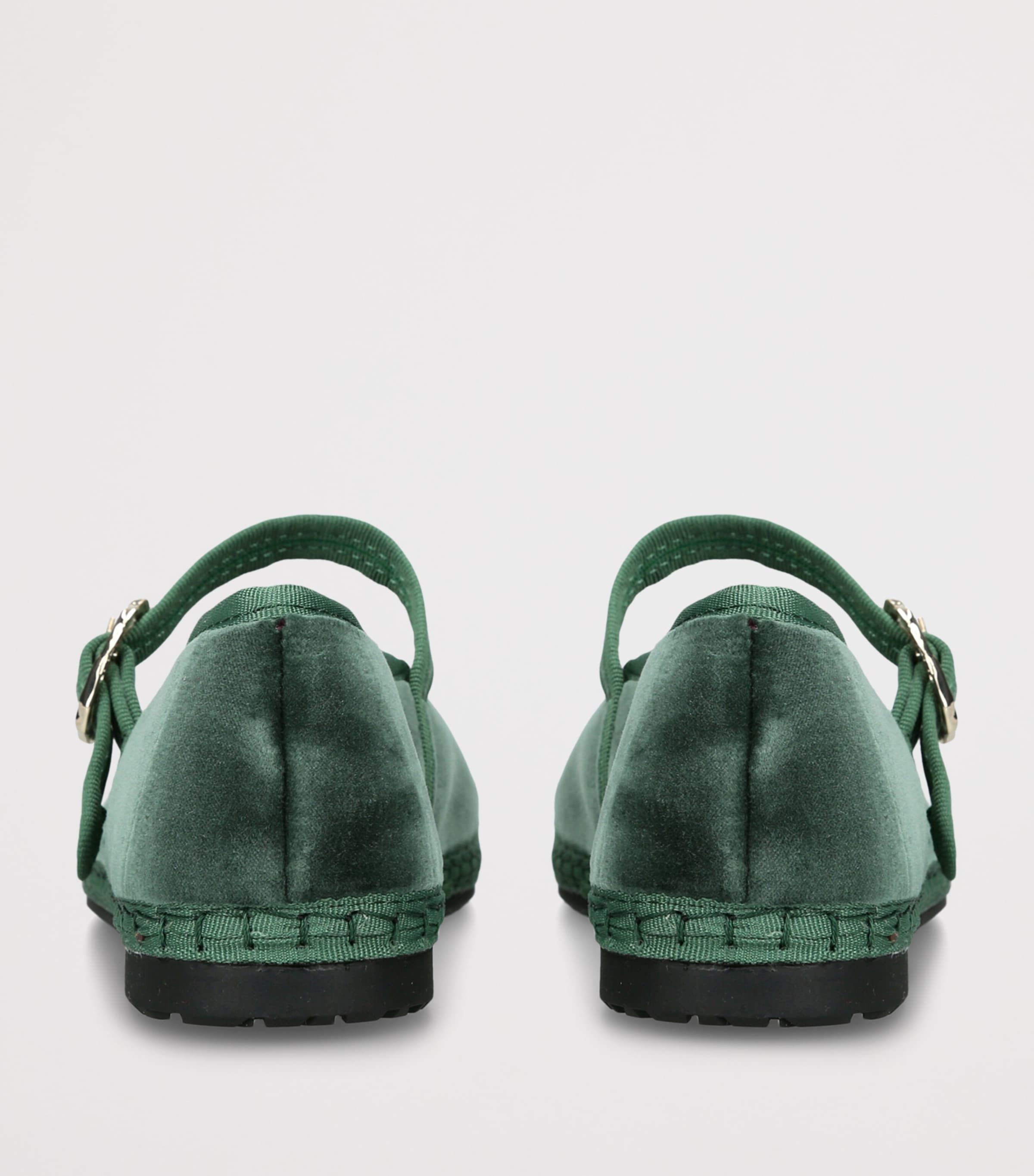 Flabelus Velvet Pierre Mary Janes Dark Green Image 4