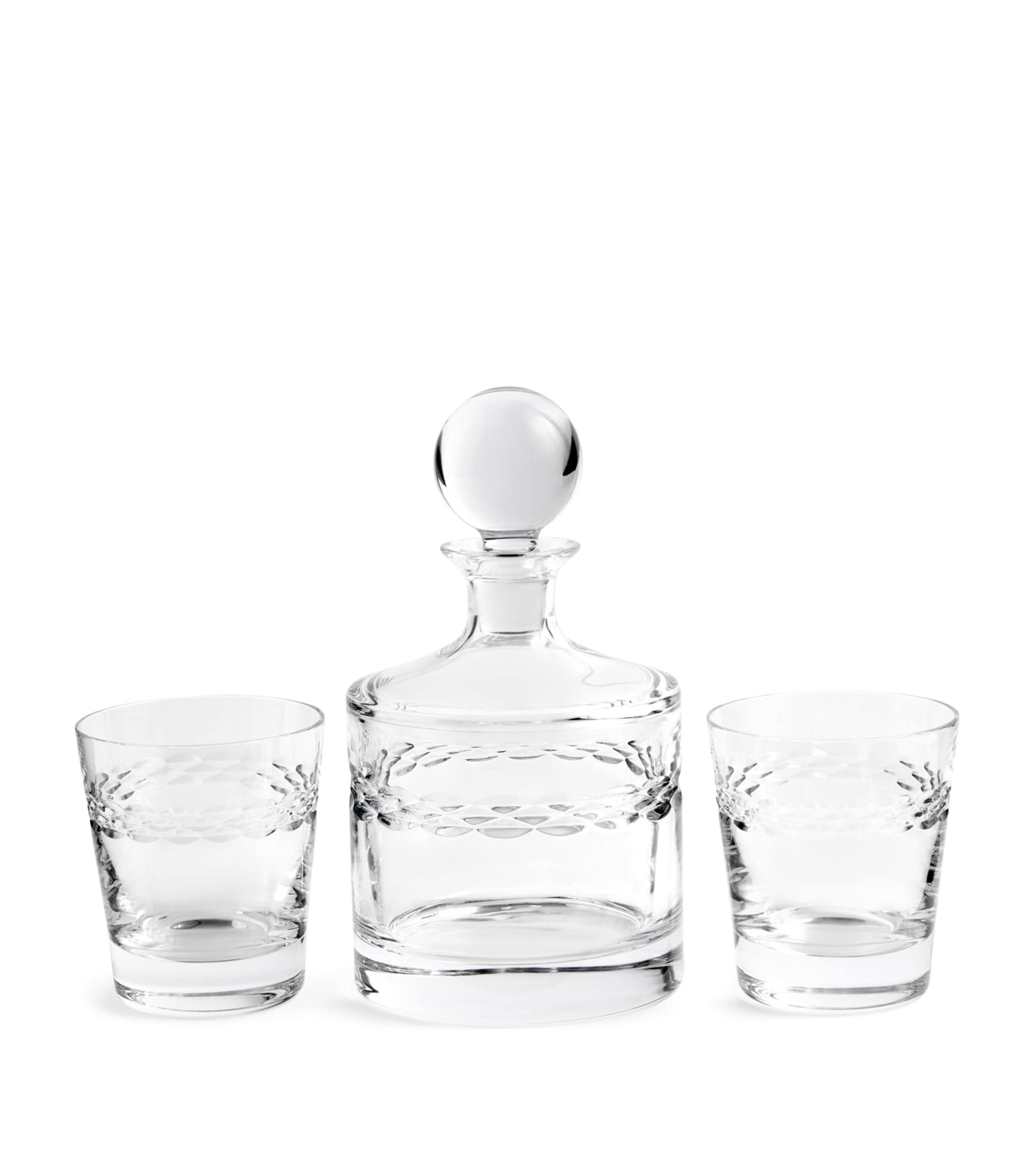 WEDGWOOD CRYSTAL NEO DECANTER AND TUMBLER SET