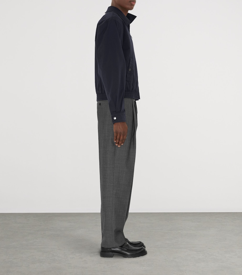 Cotton Gabardine Harrington Jacket NAVY Image 3