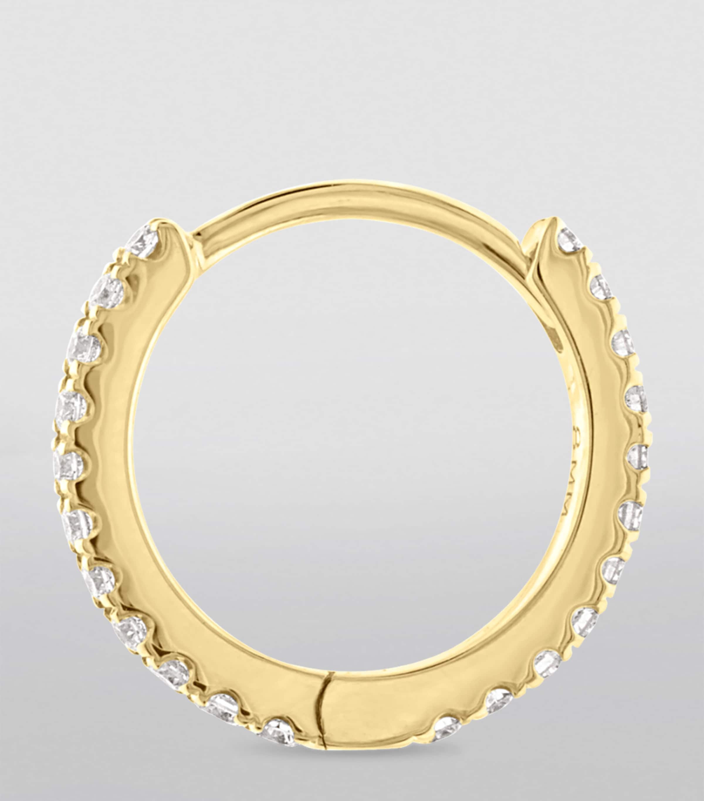 Diamond Eternity Single Hoop Earring (8mm) YELLOW GOLD Image 3