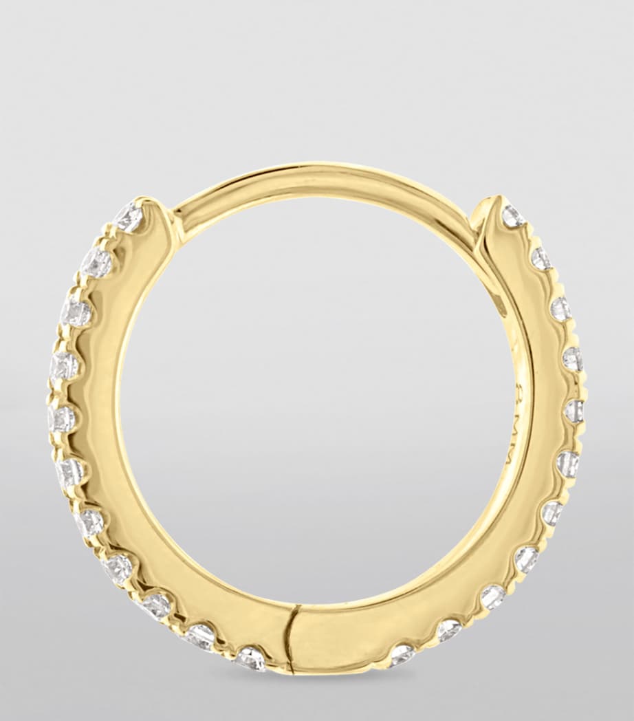 Diamond Eternity Single Hoop Earring (8mm) YELLOW GOLD Image 3