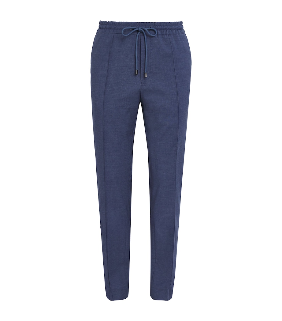 Wool Drawstring Trousers 08 BLU Image 1